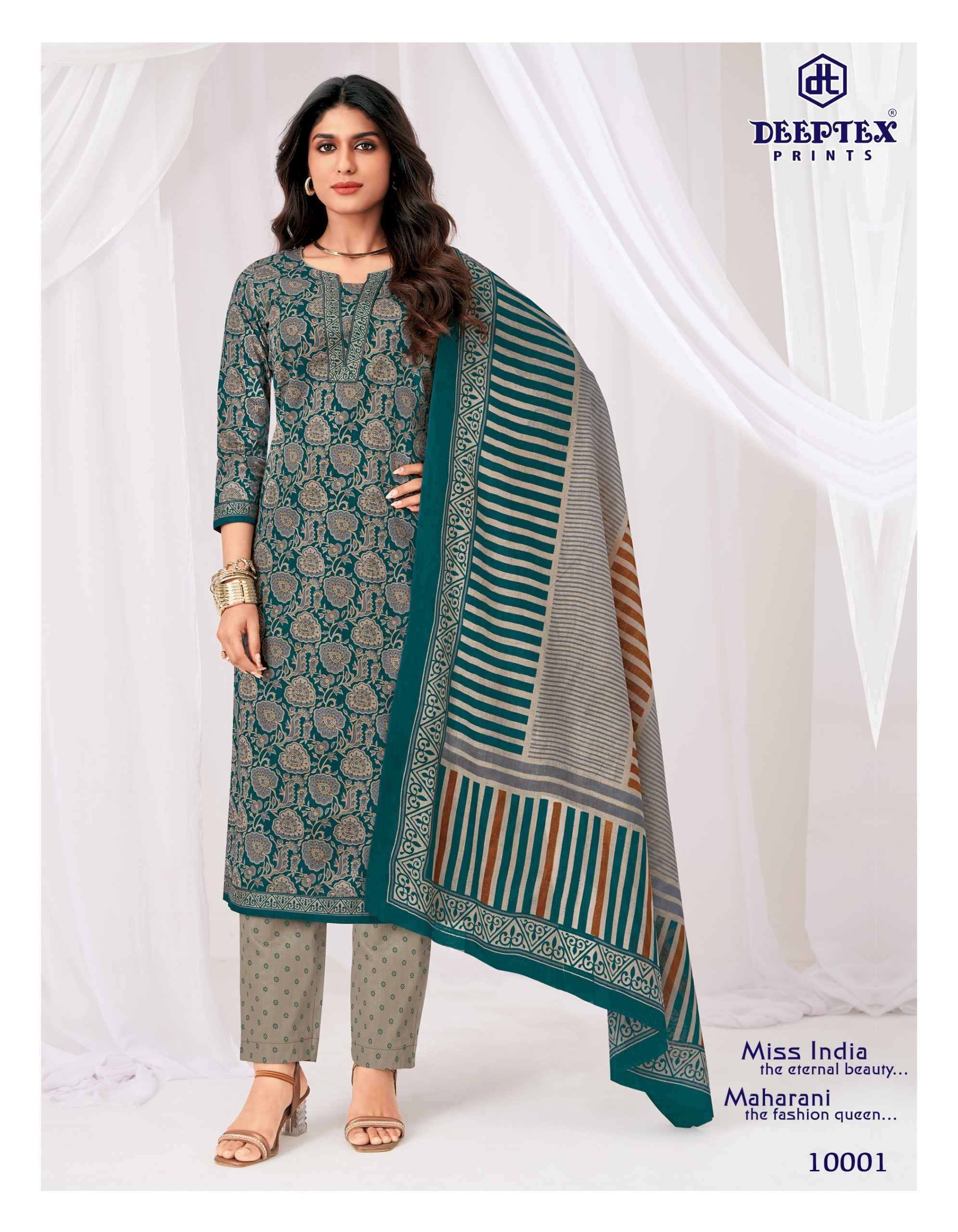 Deeptex Miss India Vol 100 Cotton Dress Material 16 pcs Catalogue
