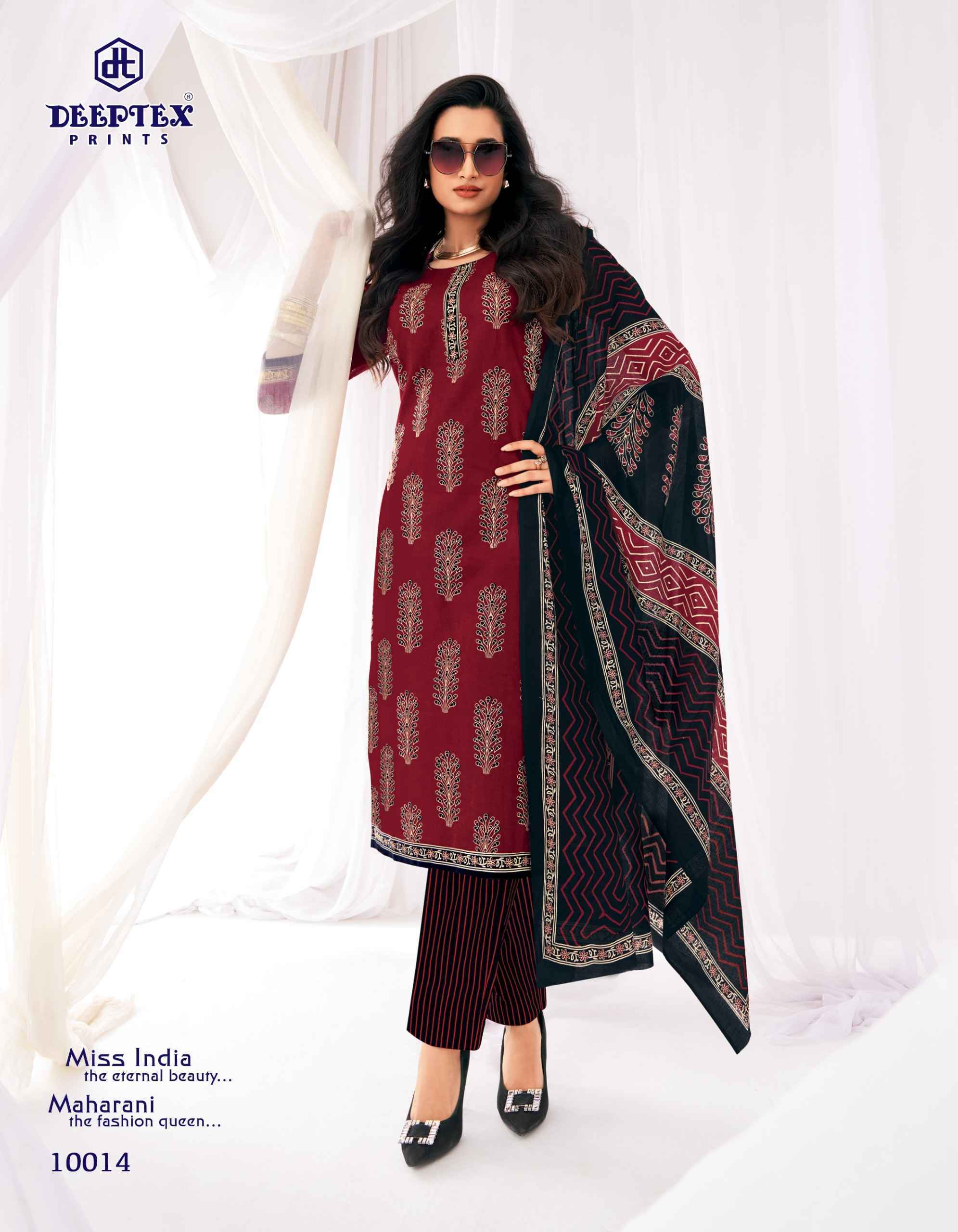 Deeptex Miss India Vol 100 Cotton Dress Material 16 pcs Catalogue