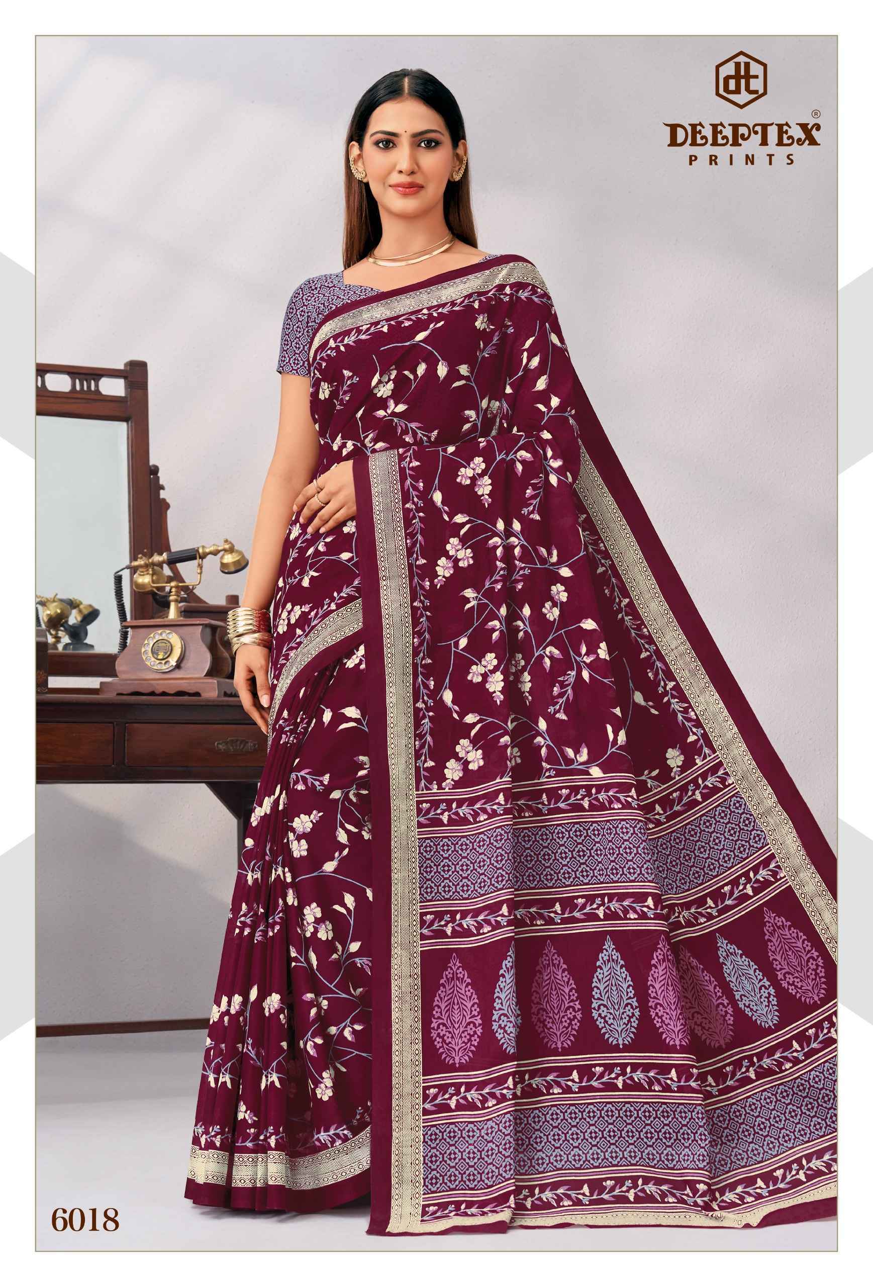 Deeptex Mother India Vol 60 Cotton Saree 30 pcs Catalogue