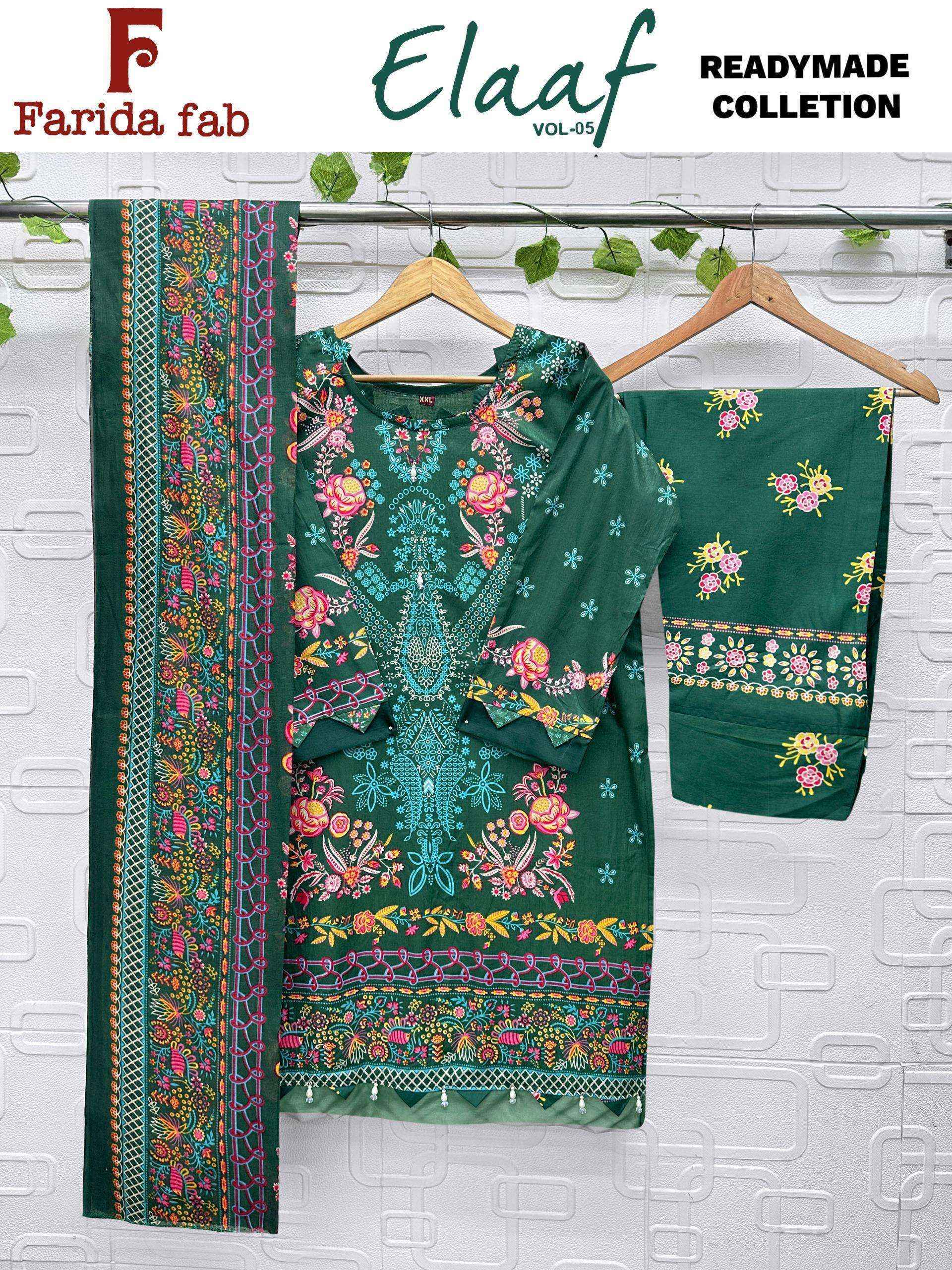 Farida Fab Elaaf Vol 5 Readymade Cotton Dress 6 pcs Catalogue