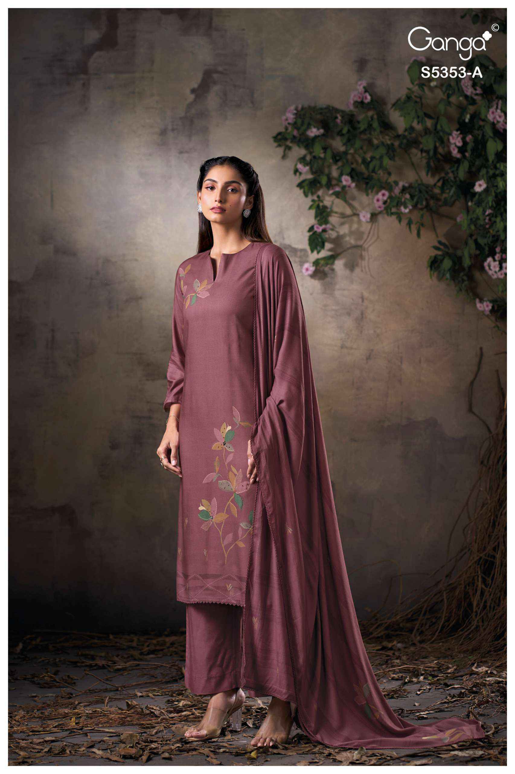 Ganga Kesah 5353 Pashmina Dress Material 4 pcs Catalogue