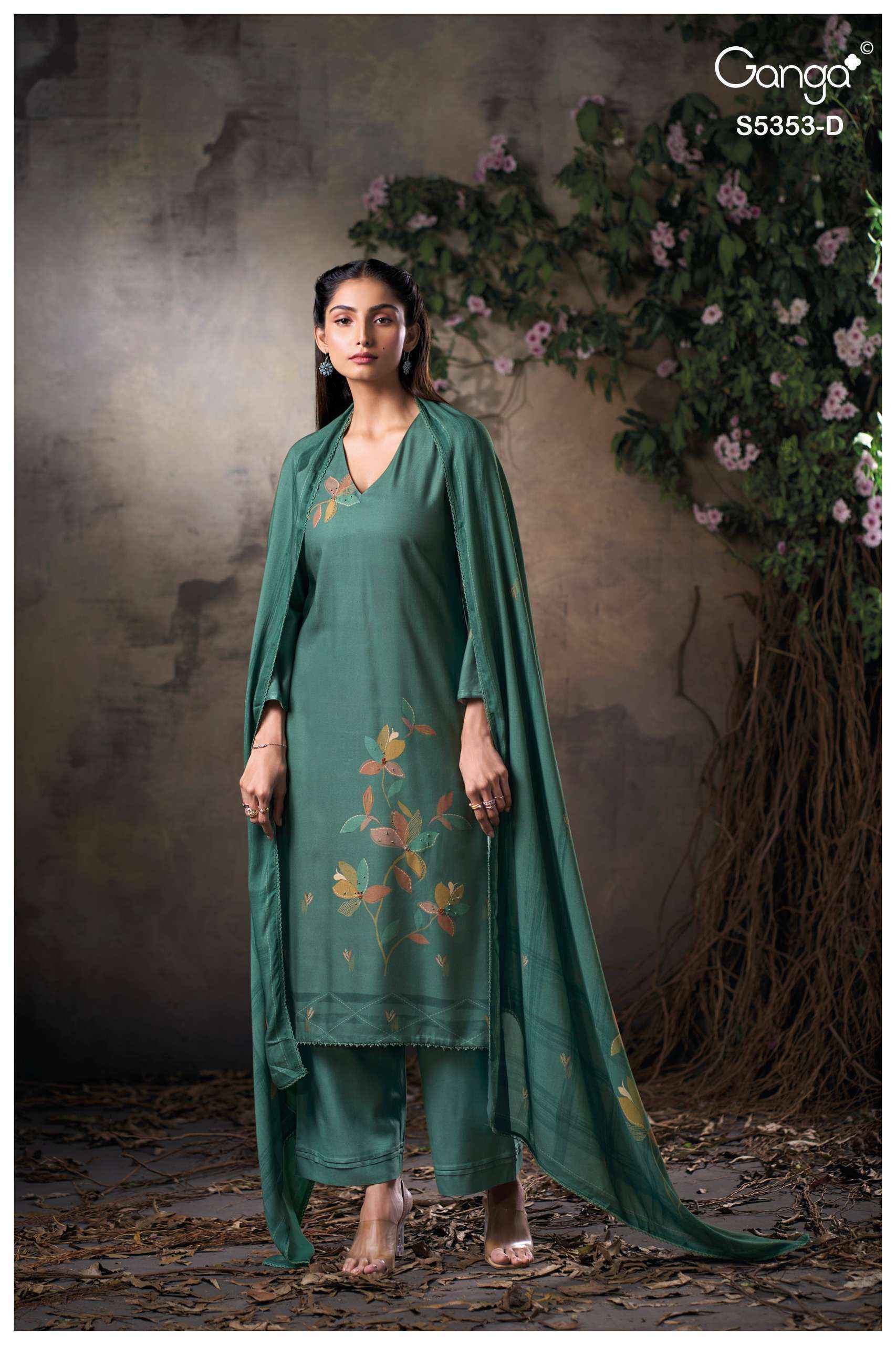 Ganga Kesah 5353 Pashmina Dress Material 4 pcs Catalogue