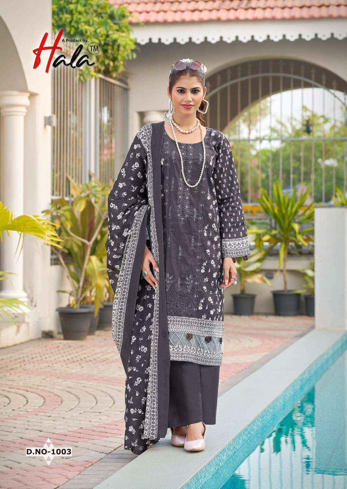 Hala Embroidered Lawn Cotton Dress Material 8 pcs Catalogue