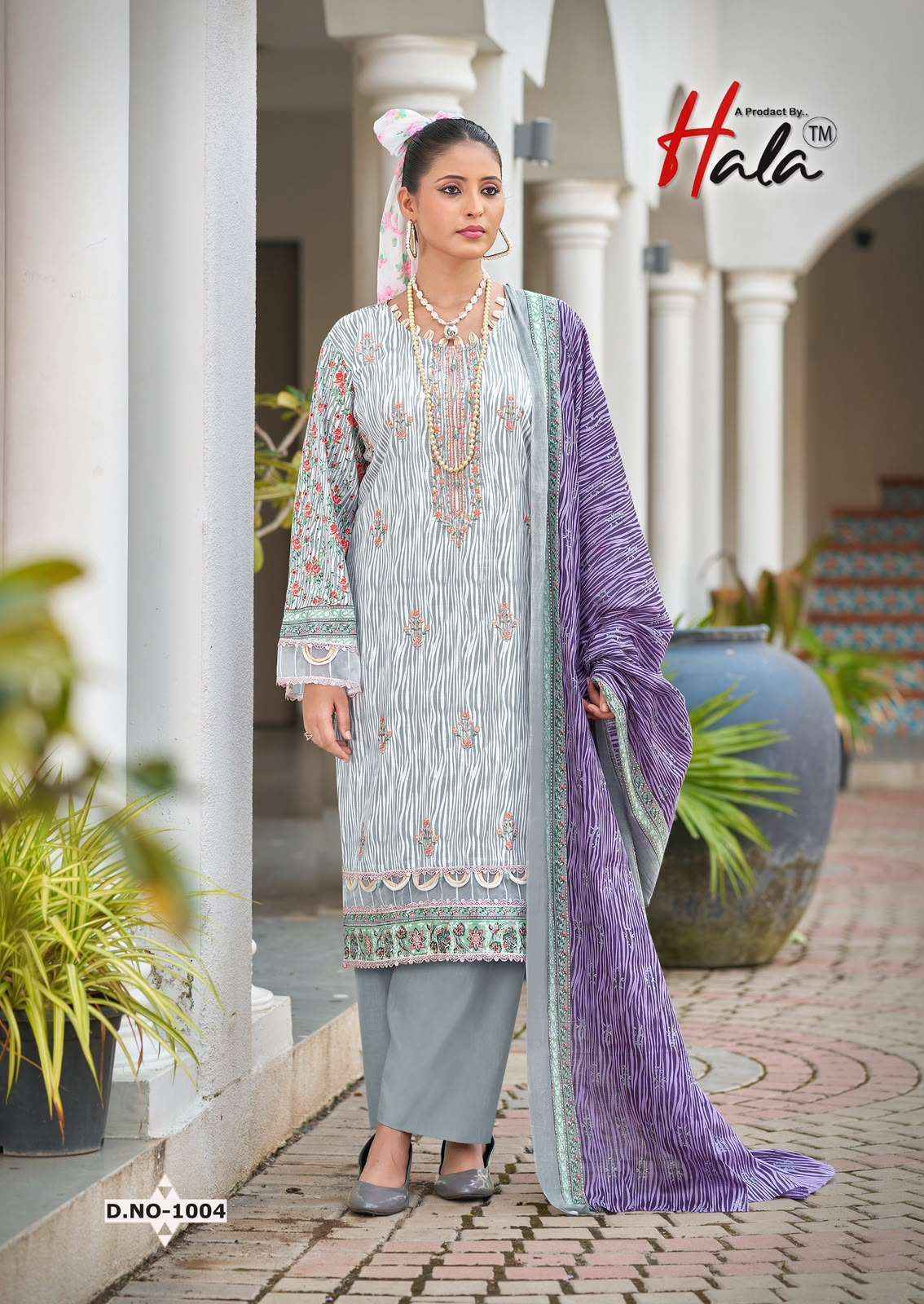 Hala Embroidered Lawn Cotton Dress Material 8 pcs Catalogue