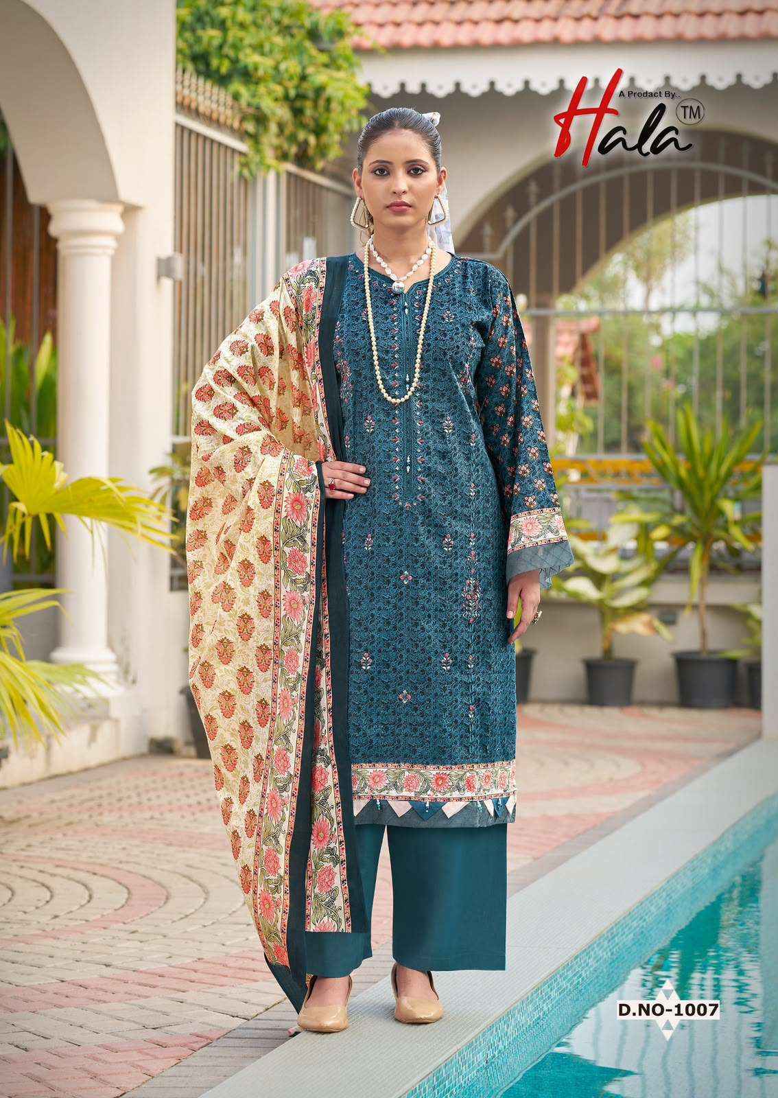 Hala Embroidered Lawn Cotton Dress Material 8 pcs Catalogue