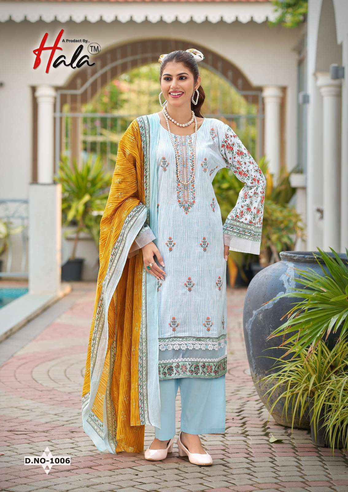 Hala Embroidered Lawn Cotton Dress Material 8 pcs Catalogue