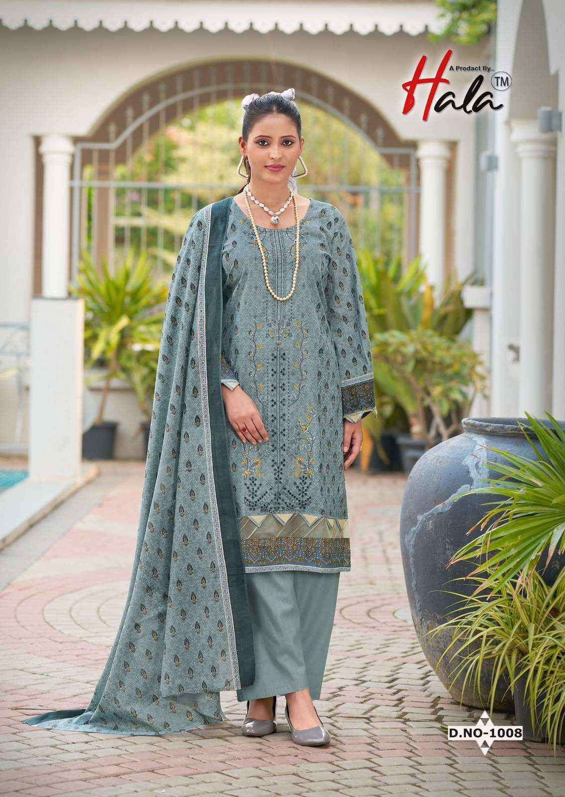 Hala Embroidered Lawn Cotton Dress Material 8 pcs Catalogue