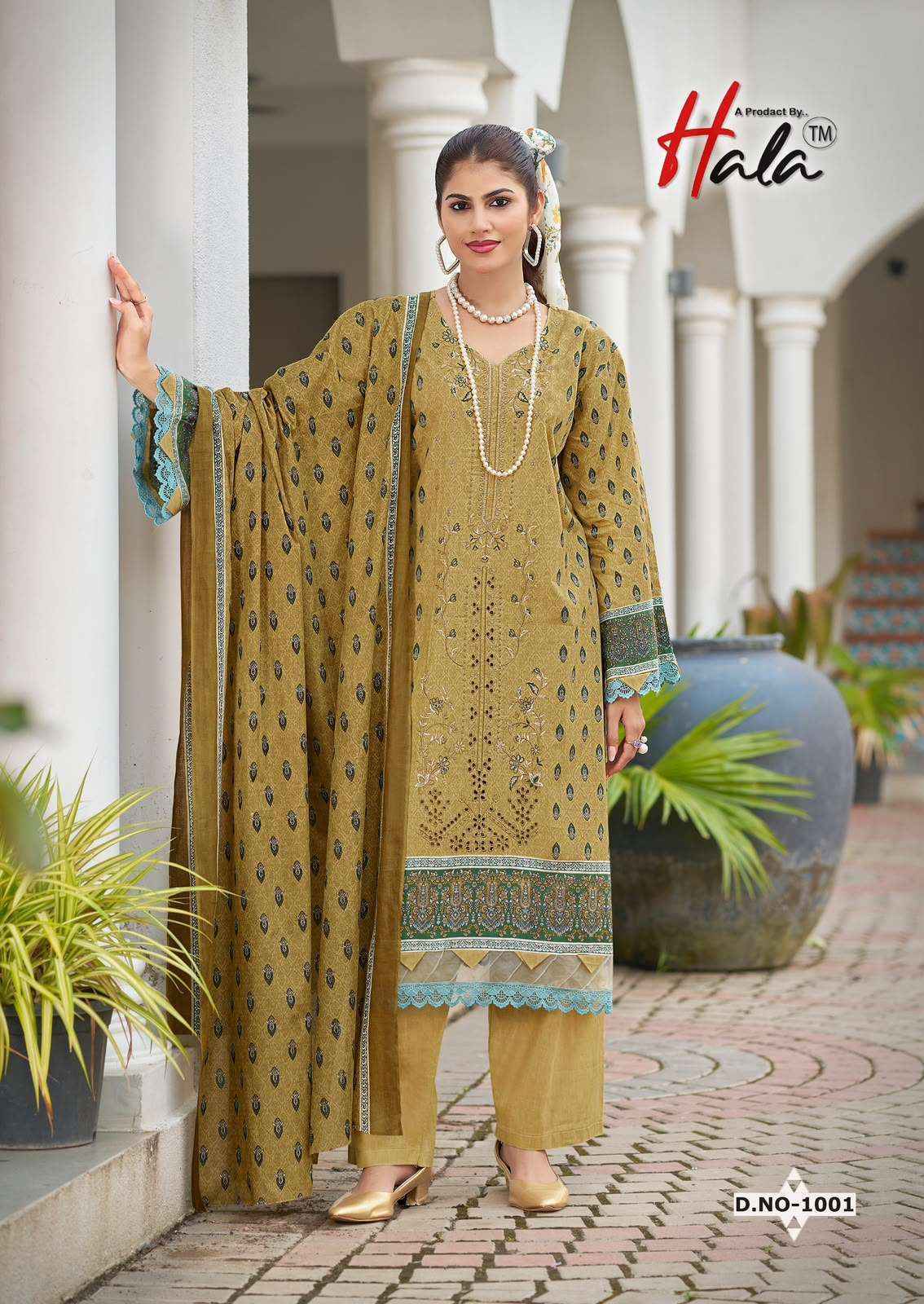 Hala Embroidered Lawn Cotton Dress Material 8 pcs Catalogue