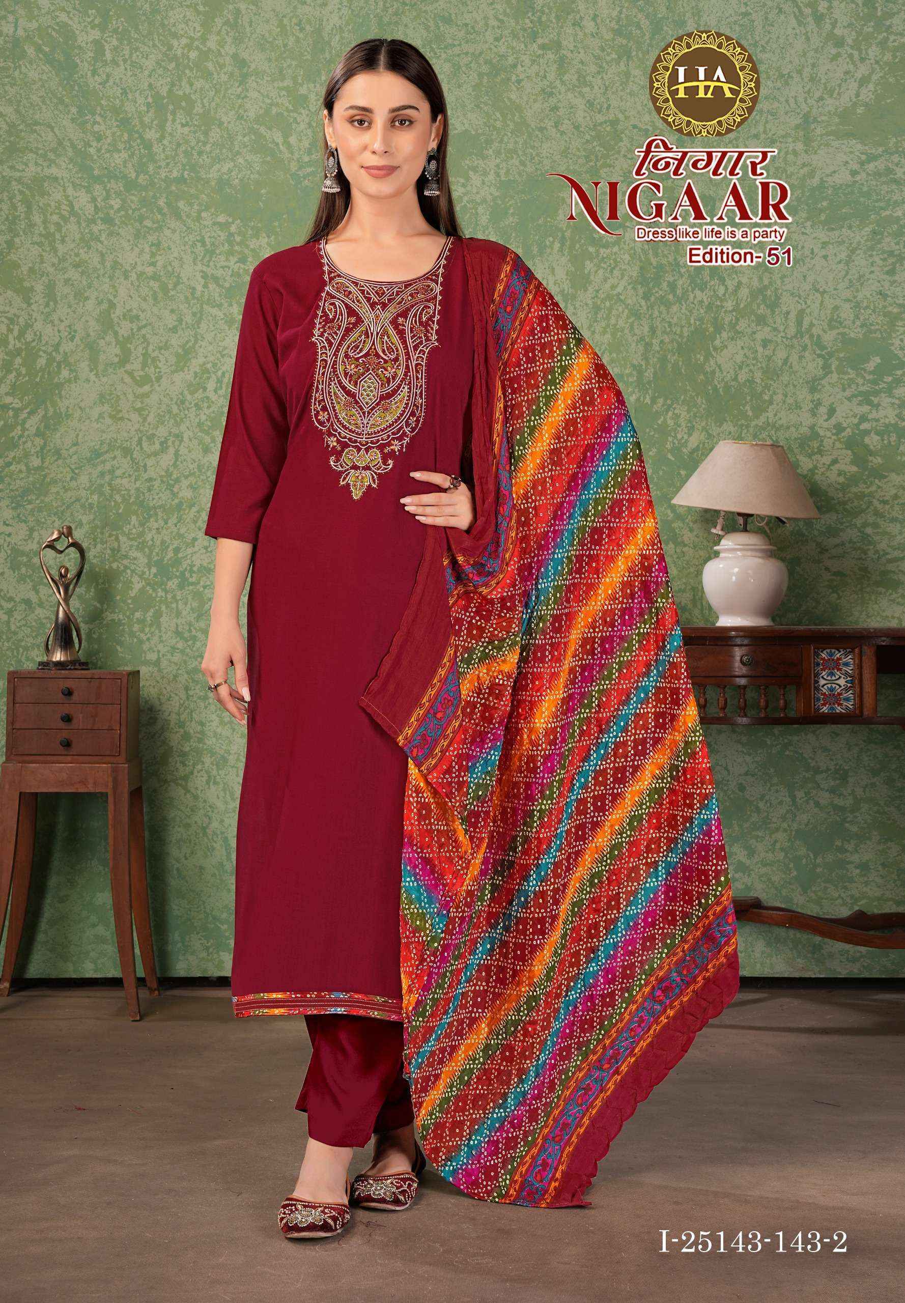 Harshit Fashion Nigaar Edition 51 Rayon Dress Material 8 pcs Catalogue