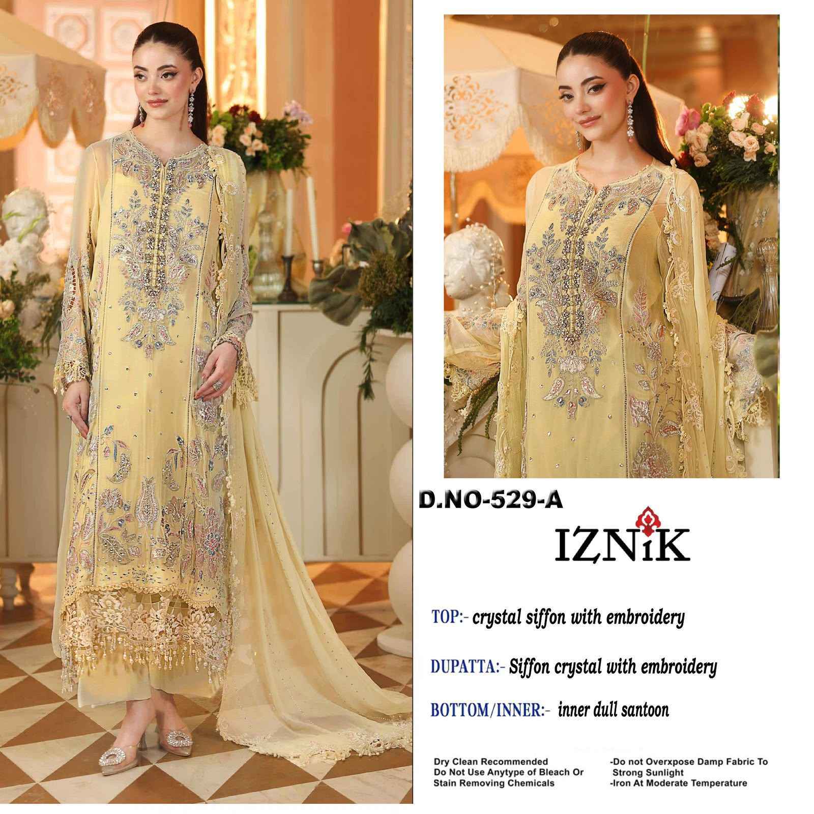Iznik Fab D No 529 Siffon Dress Material 4 pcs Catalogue
