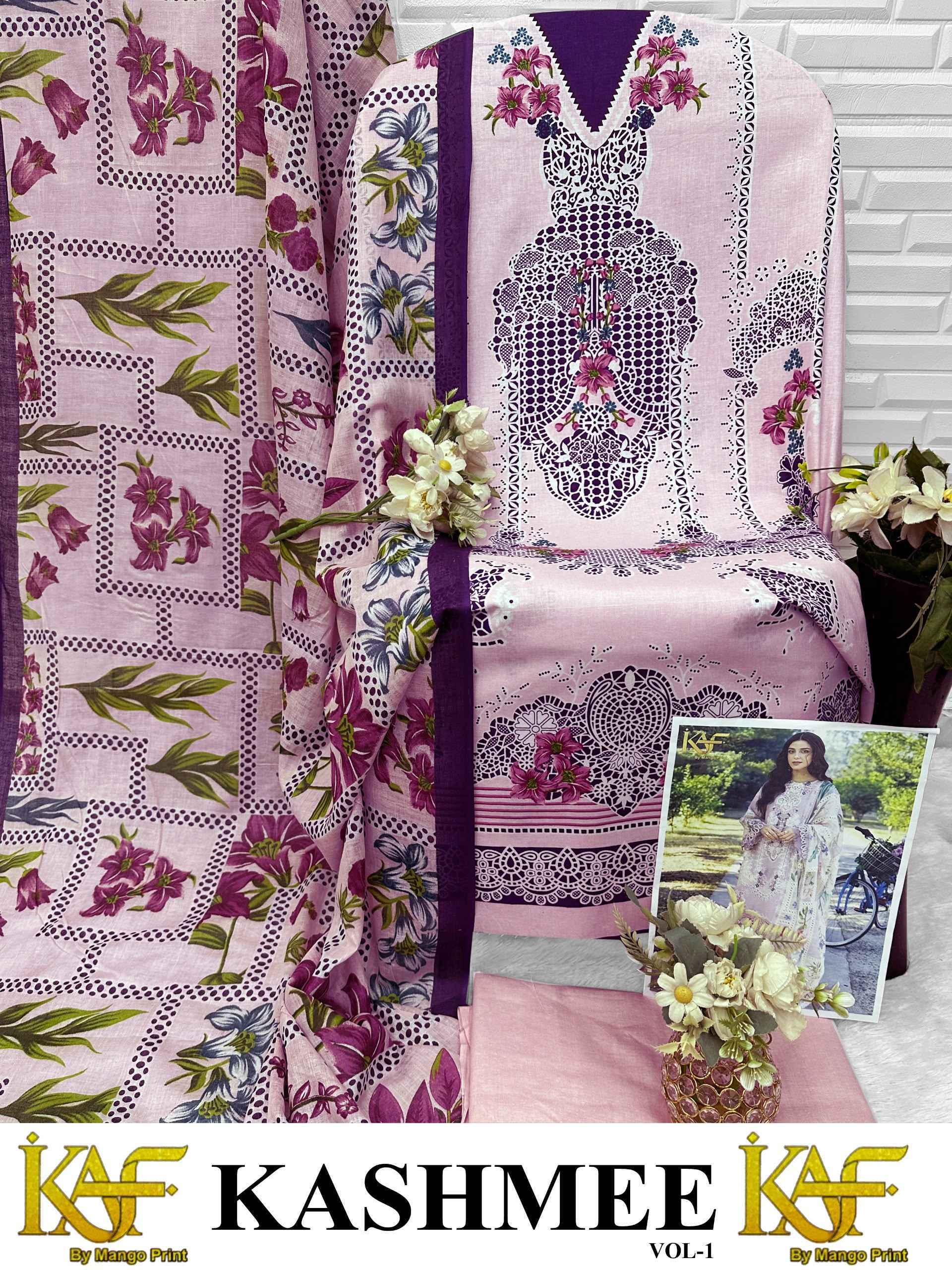 KAF Fabric Kashmee Vol 1 Cotton Dress Material 6 Pcs Catalouge