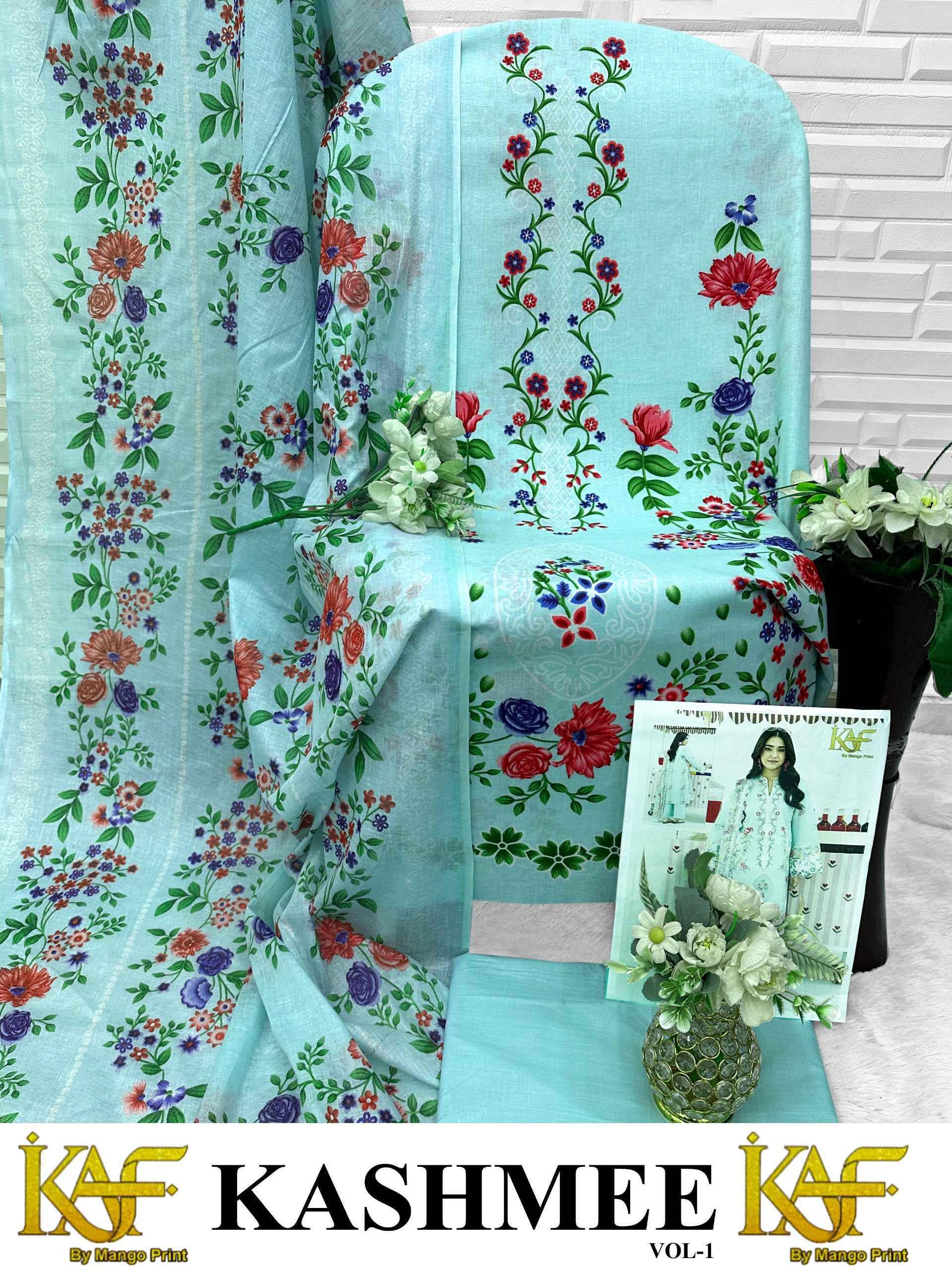 KAF Fabric Kashmee Vol 1 Cotton Dress Material 6 Pcs Catalouge