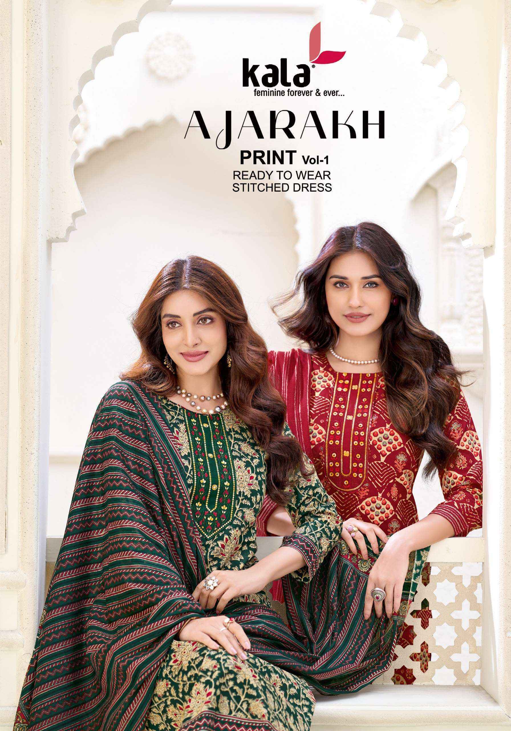 Kala Ajrakh Print Vol 1 Readymade Cotton Dress 10 pcs Catalogue