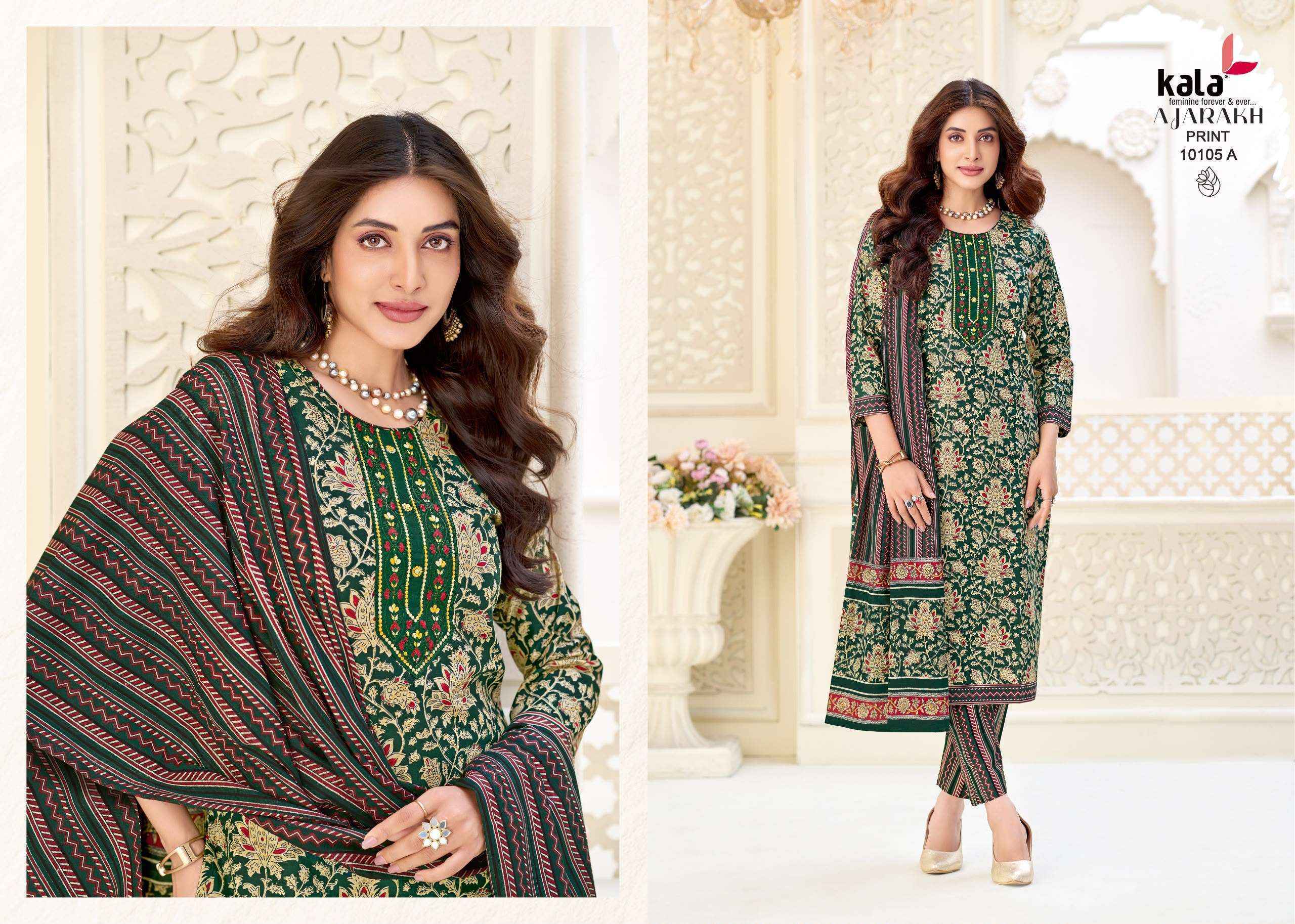 Kala Ajrakh Print Vol 1 Readymade Cotton Dress 10 pcs Catalogue