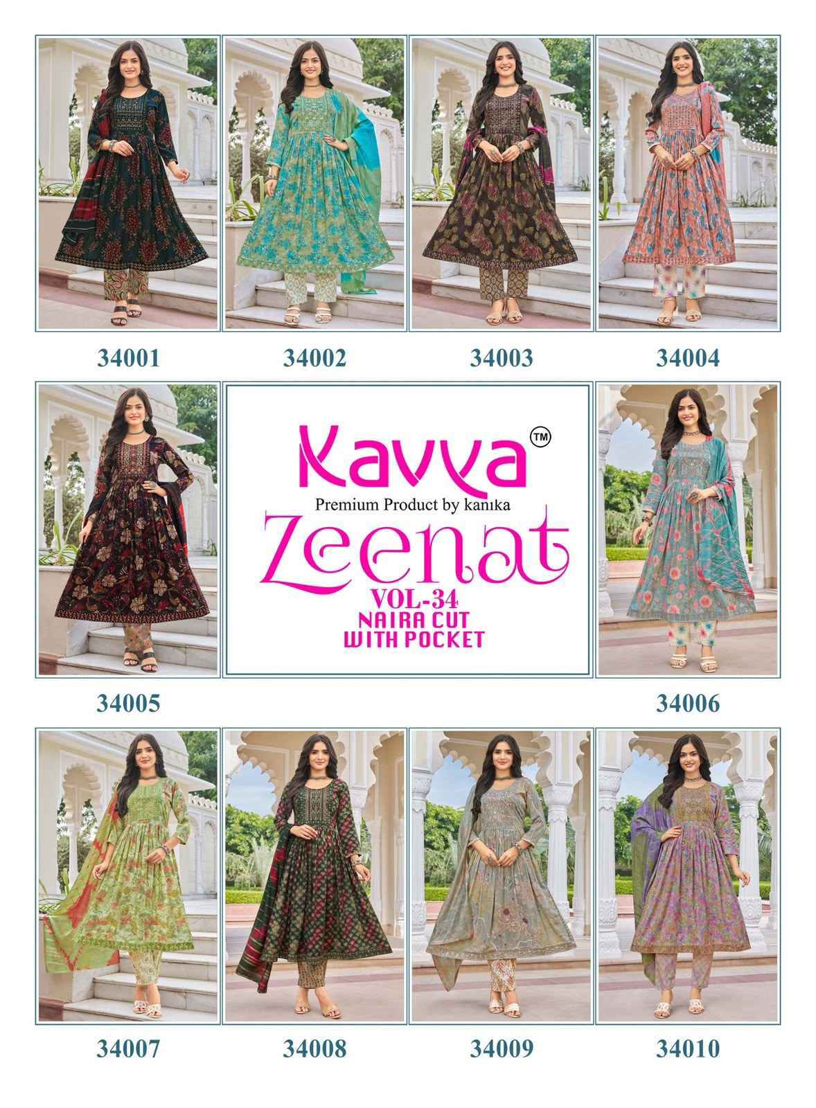 Kavya Zeenat Vol 34 Capsule Kurti Combo 10 pcs Catalogue