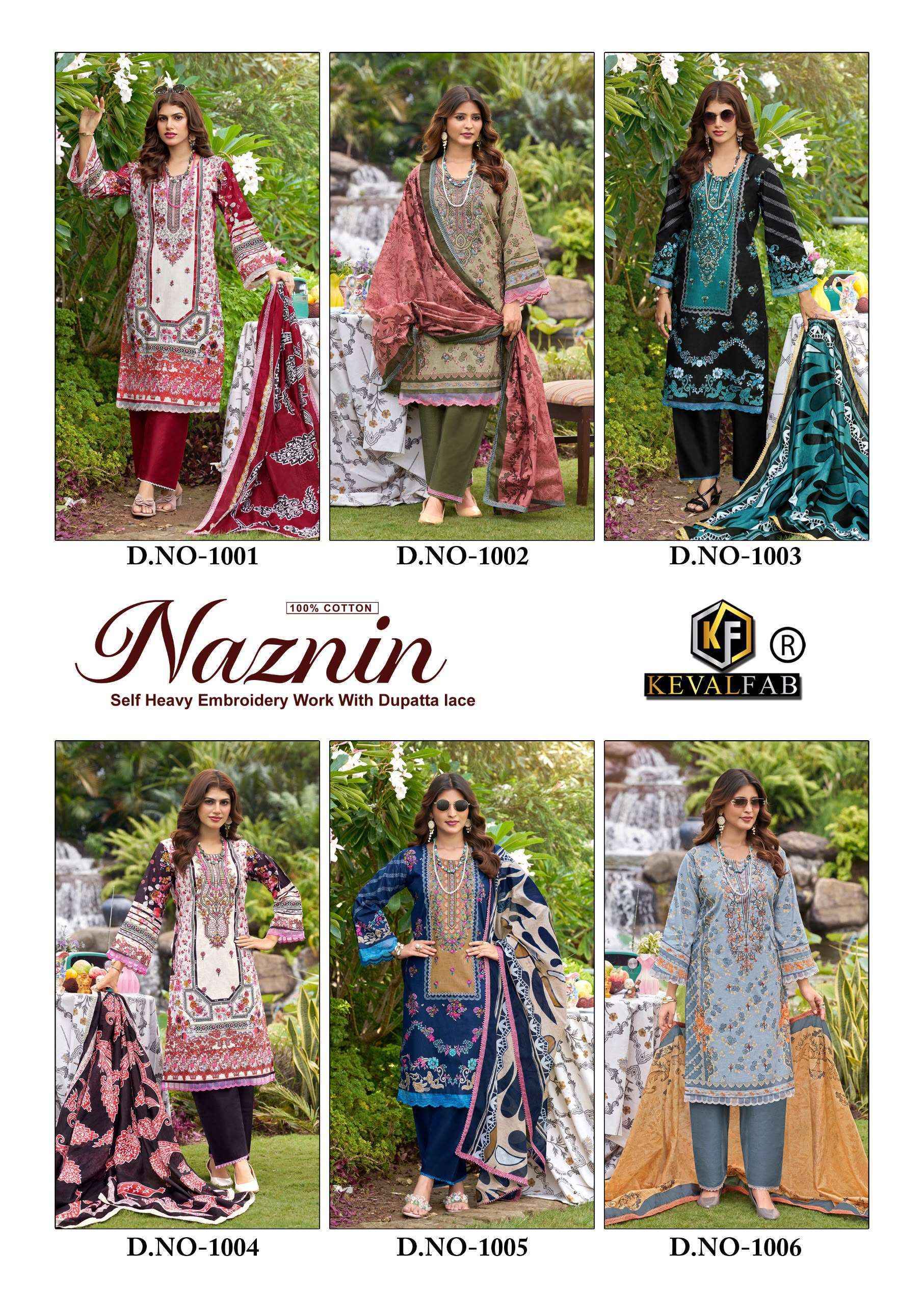 Keval Fab Naznin Cotton Dress Material 6 pcs Catalogue