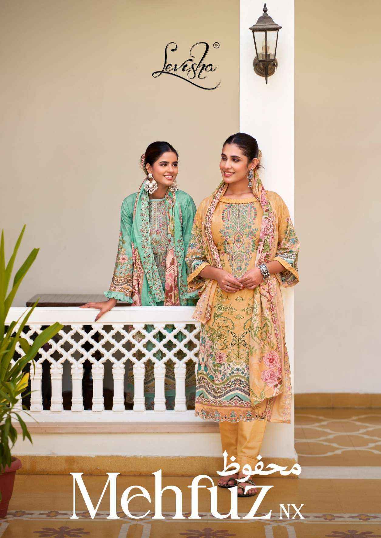 Levisha Mehfuz Nx Lawn Cotton Dress Material 8 pcs Catalogue