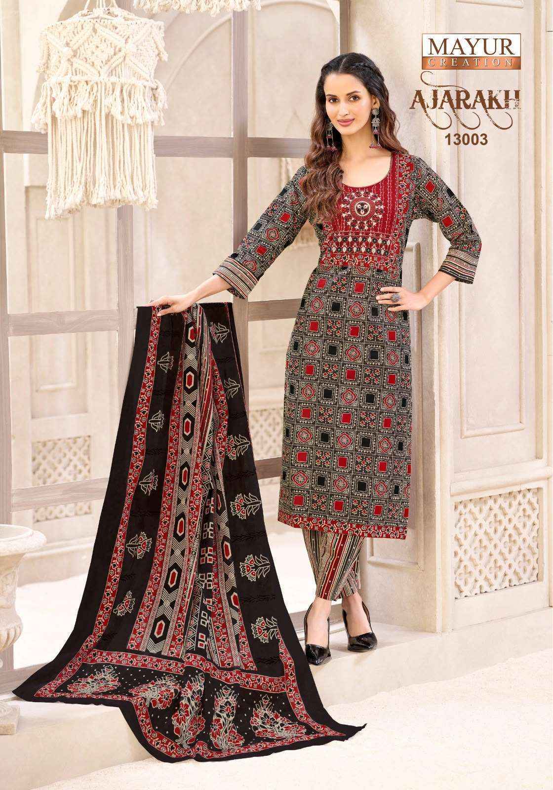 Mayur Creation Ajarakh Vol 13 Readymade Cotton Dress 10 pcs Catalogue