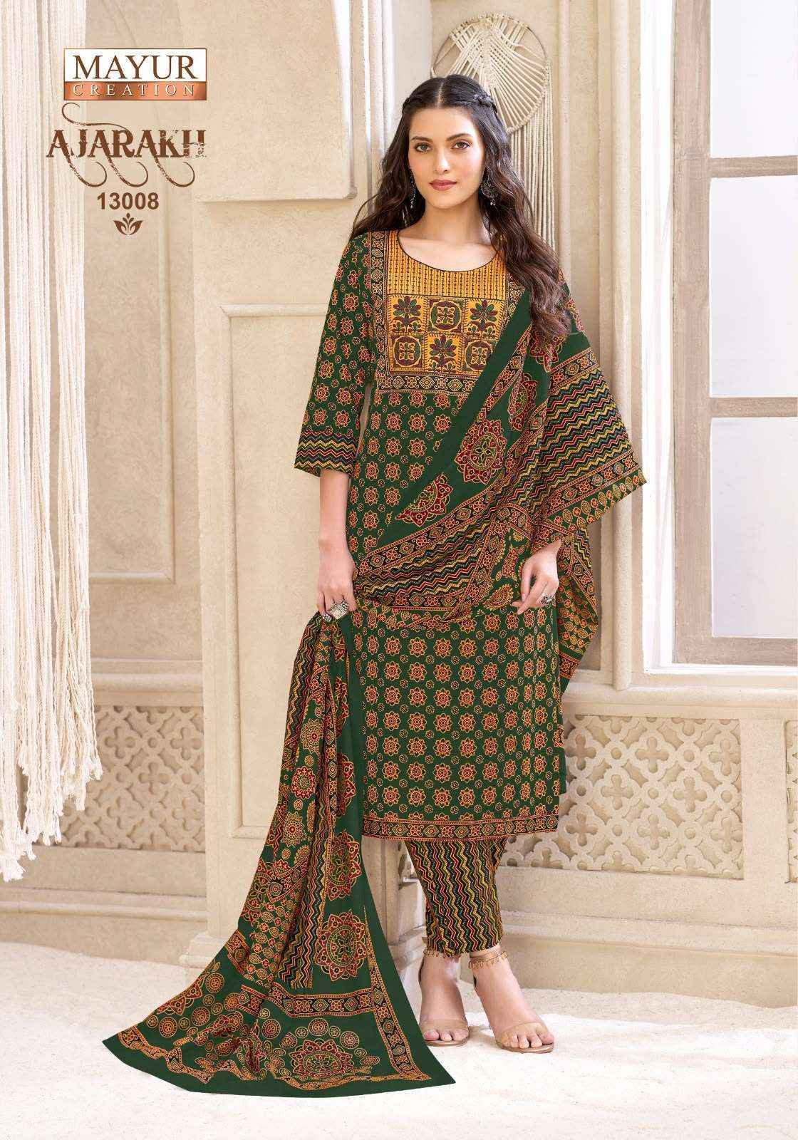Mayur Creation Ajarakh Vol 13 Readymade Cotton Dress 10 pcs Catalogue