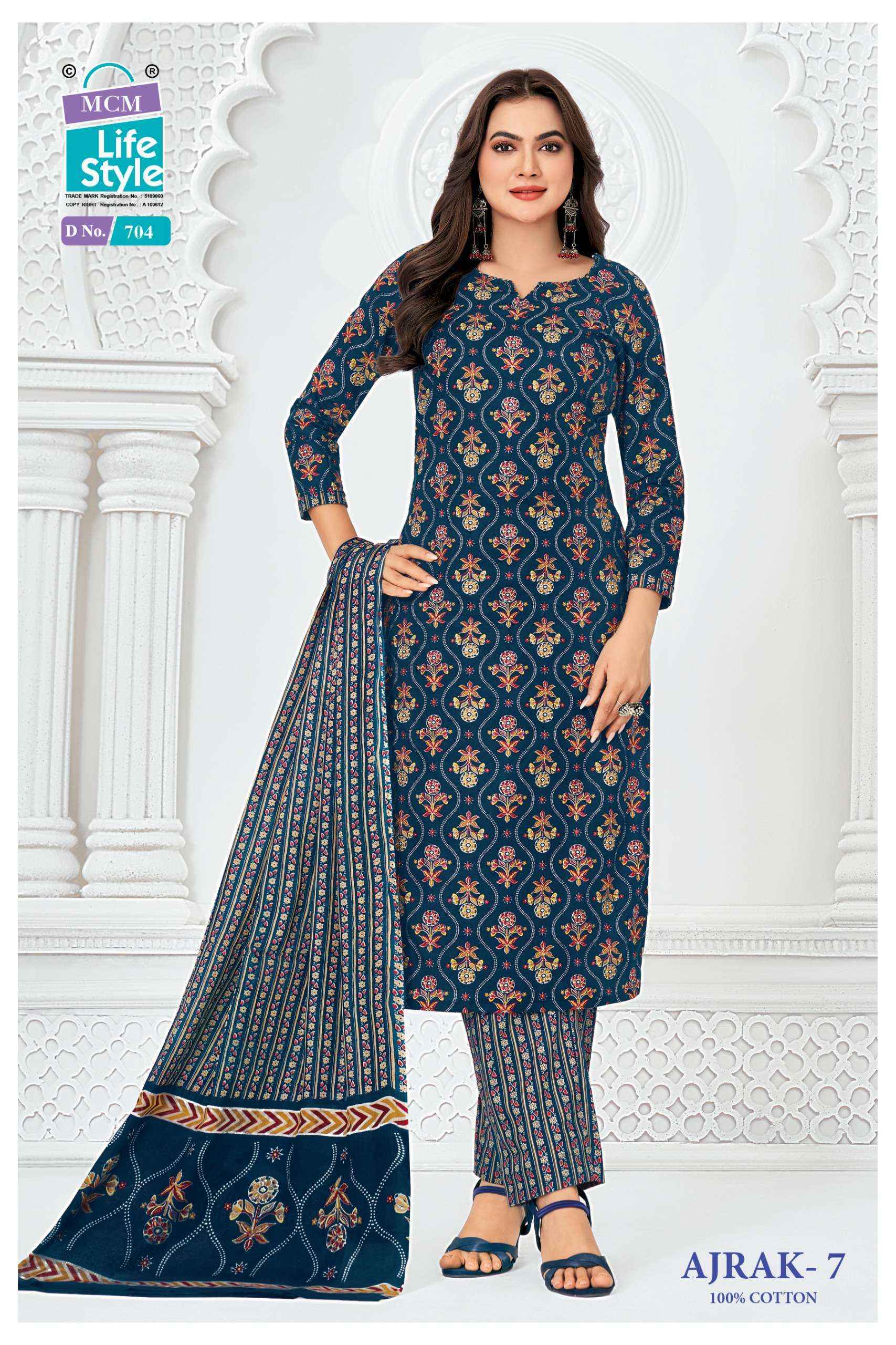 MCM Lifestyle Ajrak Vol 7 Readymade Cotton Dress 10 pcs Catalogue