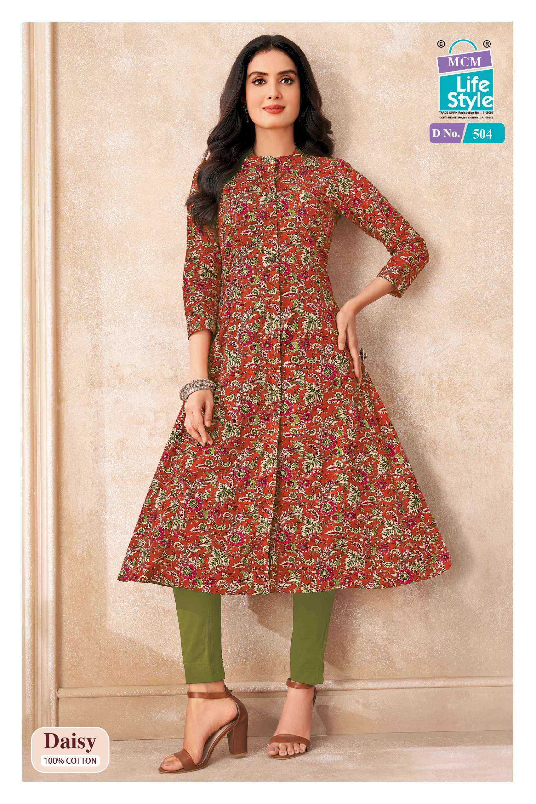 MCM Lifestyle Daisy Vol 5 Cotton Kurti 10 pcs Catalogue