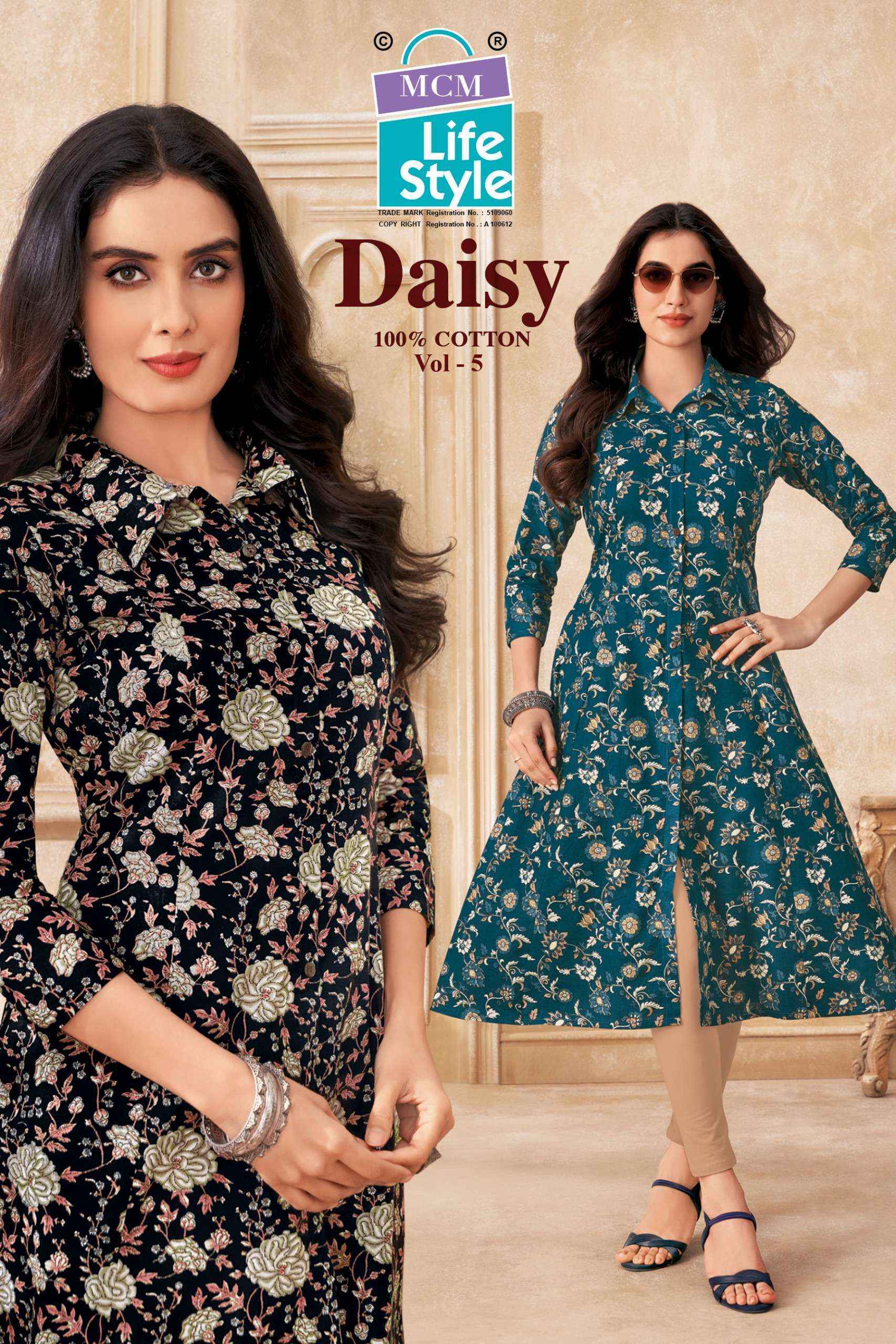 MCM Lifestyle Daisy Vol 5 Cotton Kurti 10 pcs Catalogue