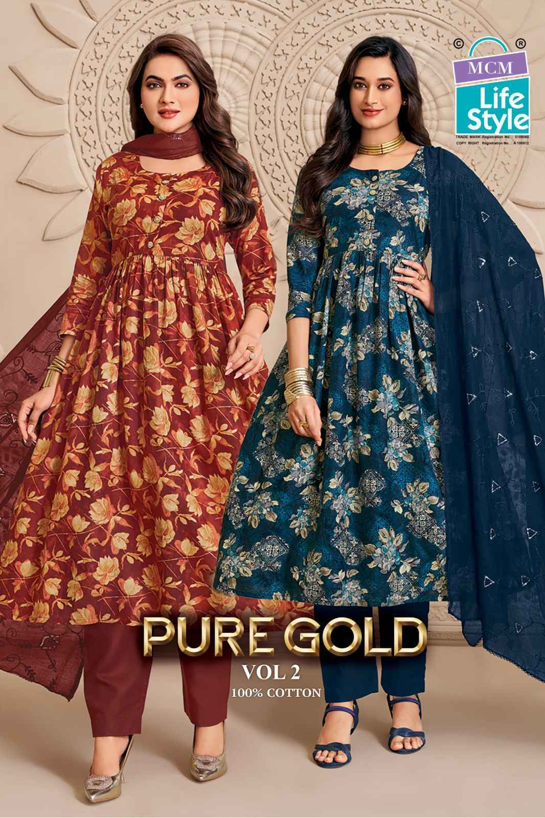 MCM Lifestyle Pure Gold Vol 2 Readymade Cotton Dress 10 Pc Catalouge