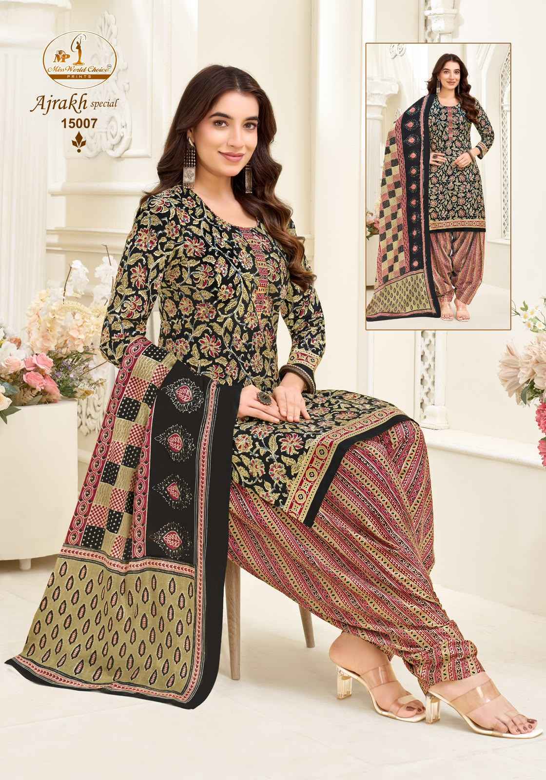 Miss World Choice Ajrakh Special Vol 15 Readymade Cotton Dress 10 pcs Catalogue