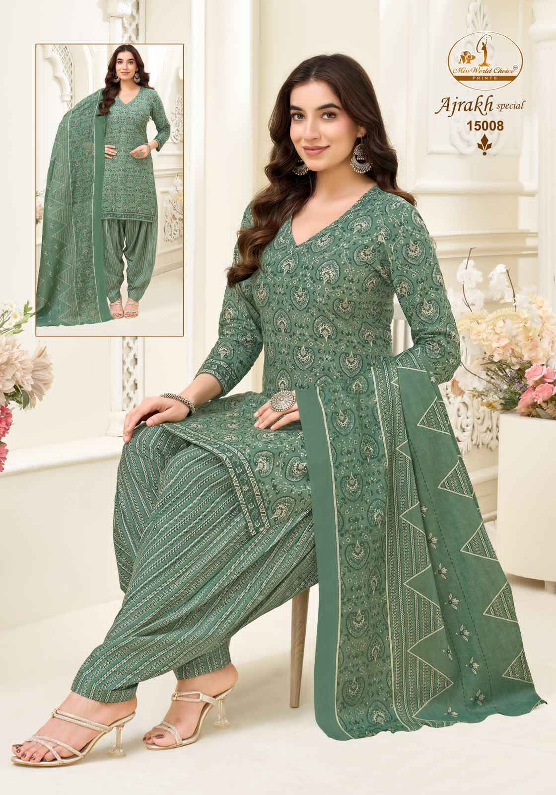 Miss World Choice Ajrakh Special Vol 15 Readymade Cotton Dress 10 pcs Catalogue
