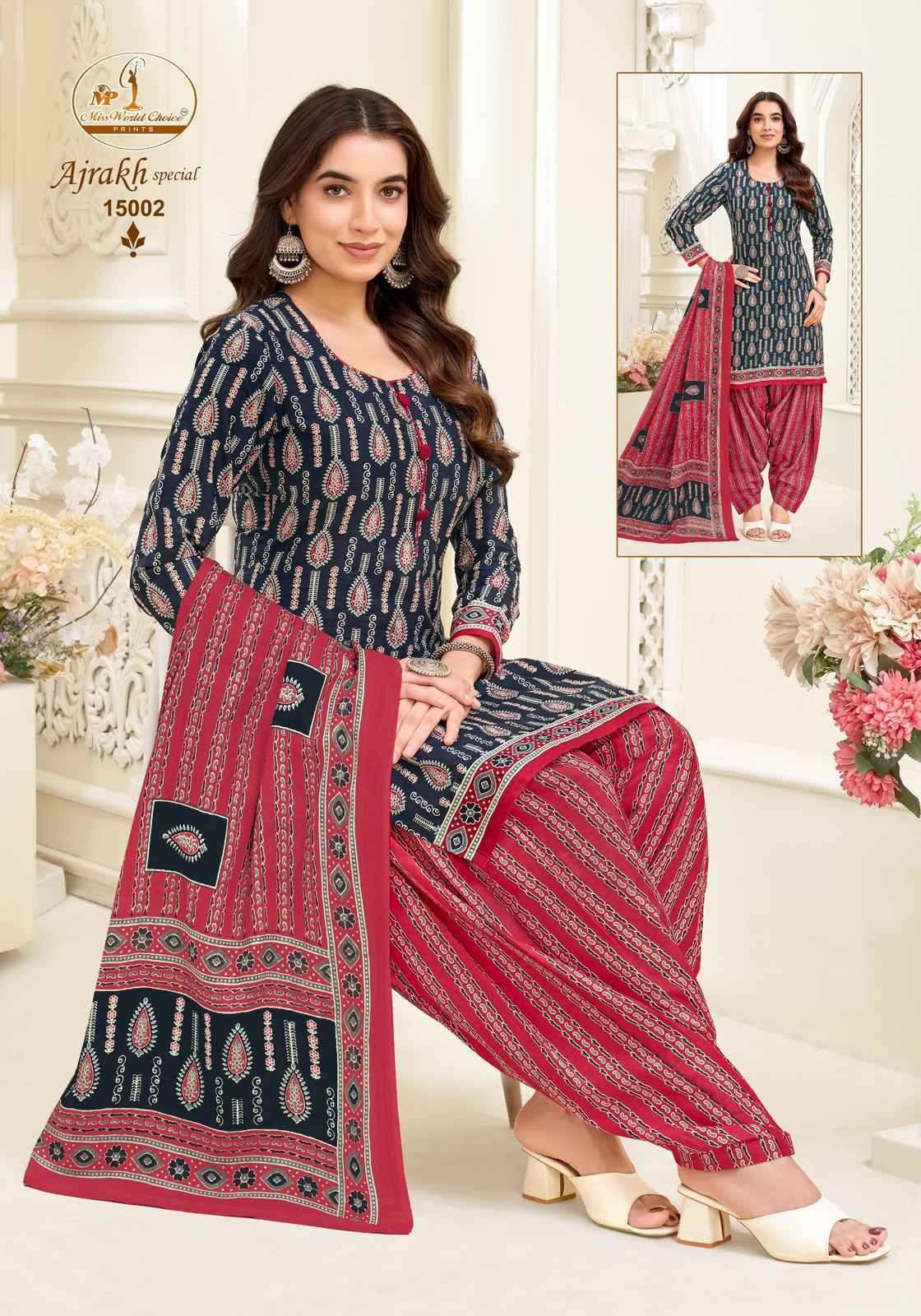 Miss World Choice Ajrakh Special Vol 15 Readymade Cotton Dress 10 pcs Catalogue