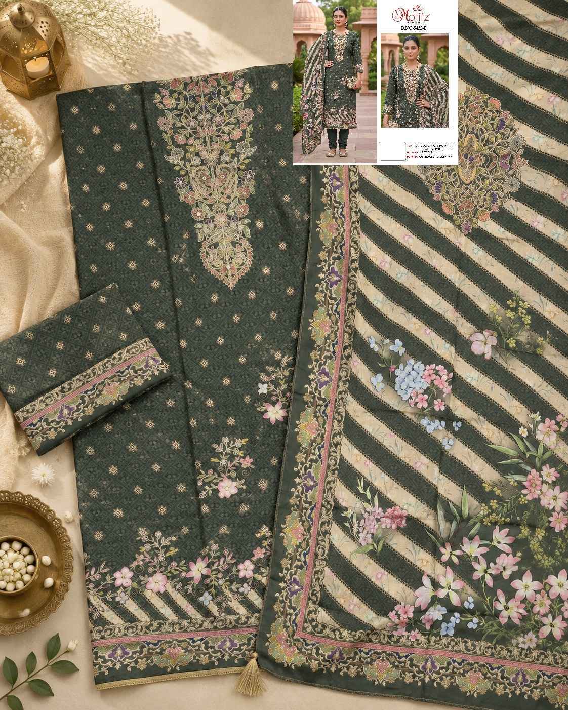 Motifz D No 5432 Viscos Maslin Dress Material 4 pcs Catalogue