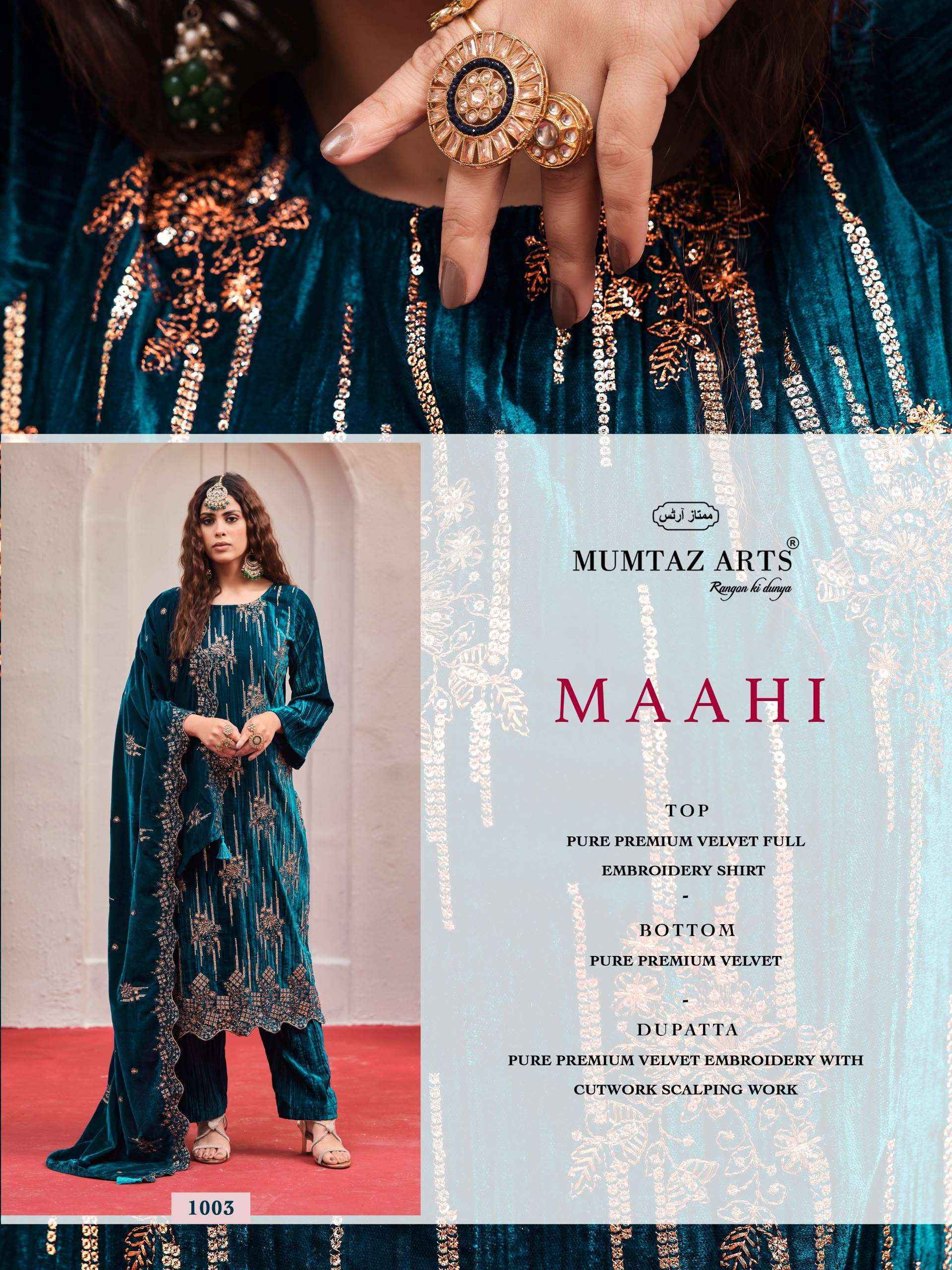 Mumtaz Arts Maahi Velvet Dress Material 4 pcs Catalogue