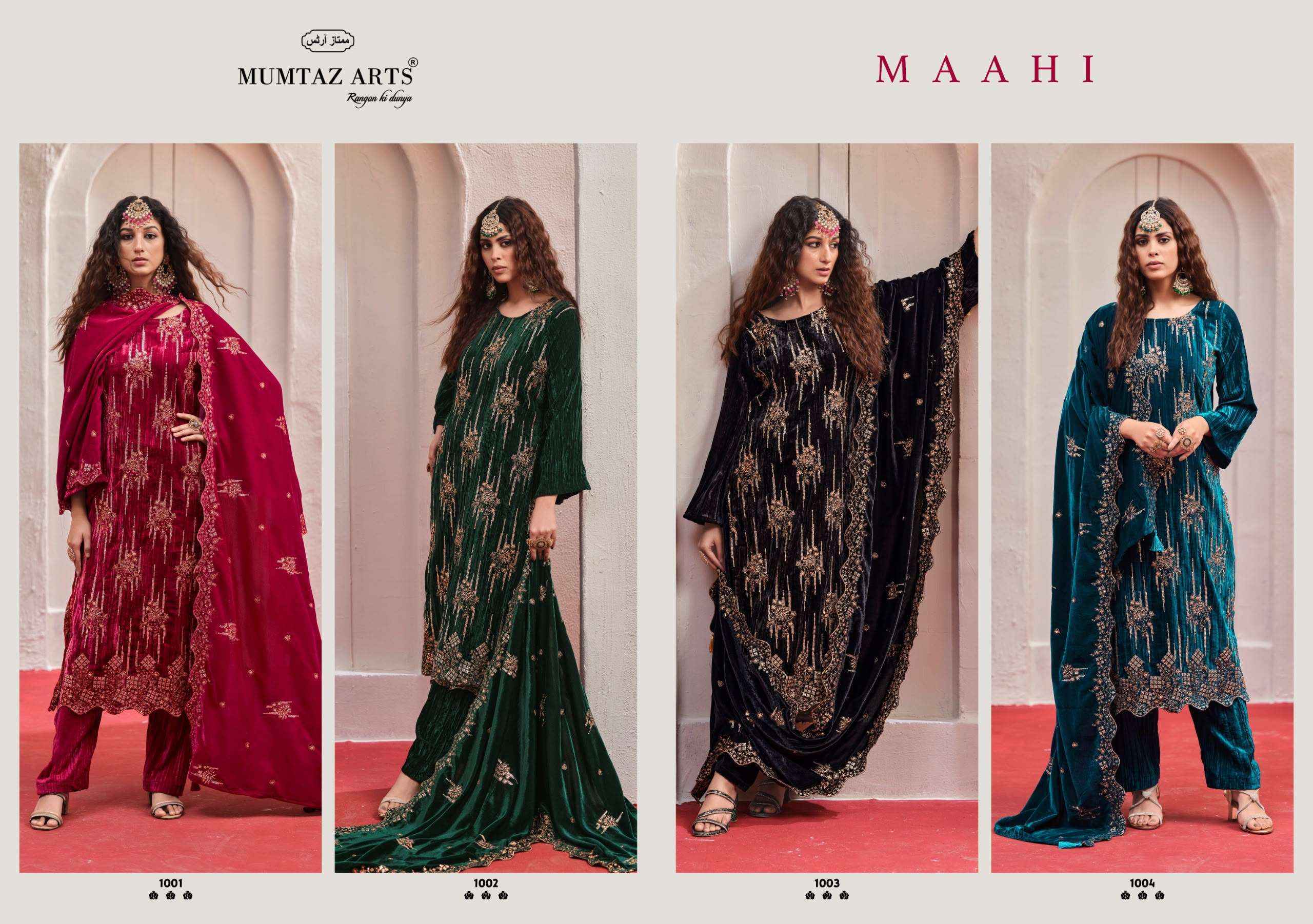 Mumtaz Arts Maahi Velvet Dress Material 4 pcs Catalogue