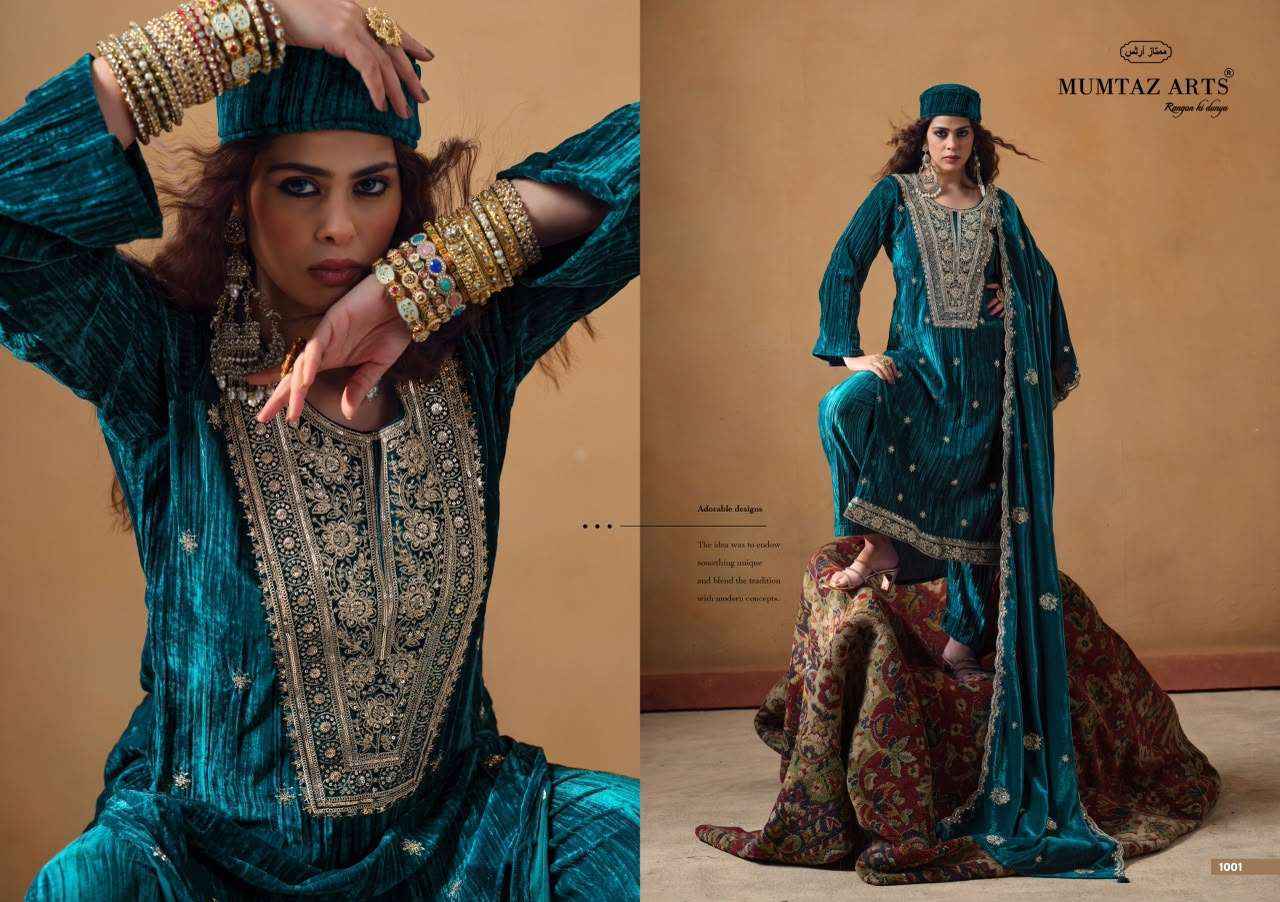 Mumtaz Arts Maharani Velvet Dress Material 4 pcs Catalogue