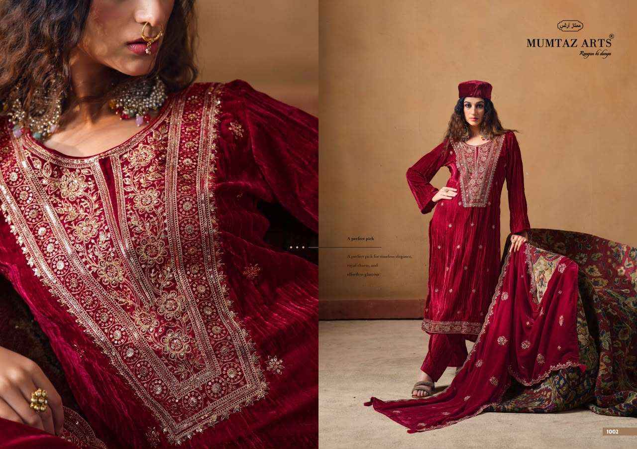 Mumtaz Arts Maharani Velvet Dress Material 4 pcs Catalogue