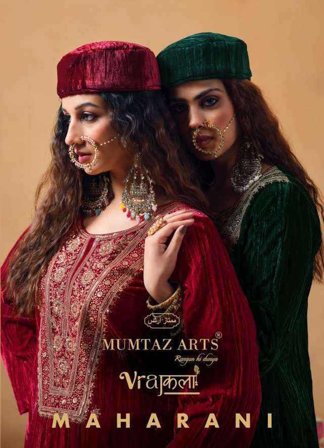 Mumtaz Arts Maharani Velvet Dress Material 4 pcs Catalogue