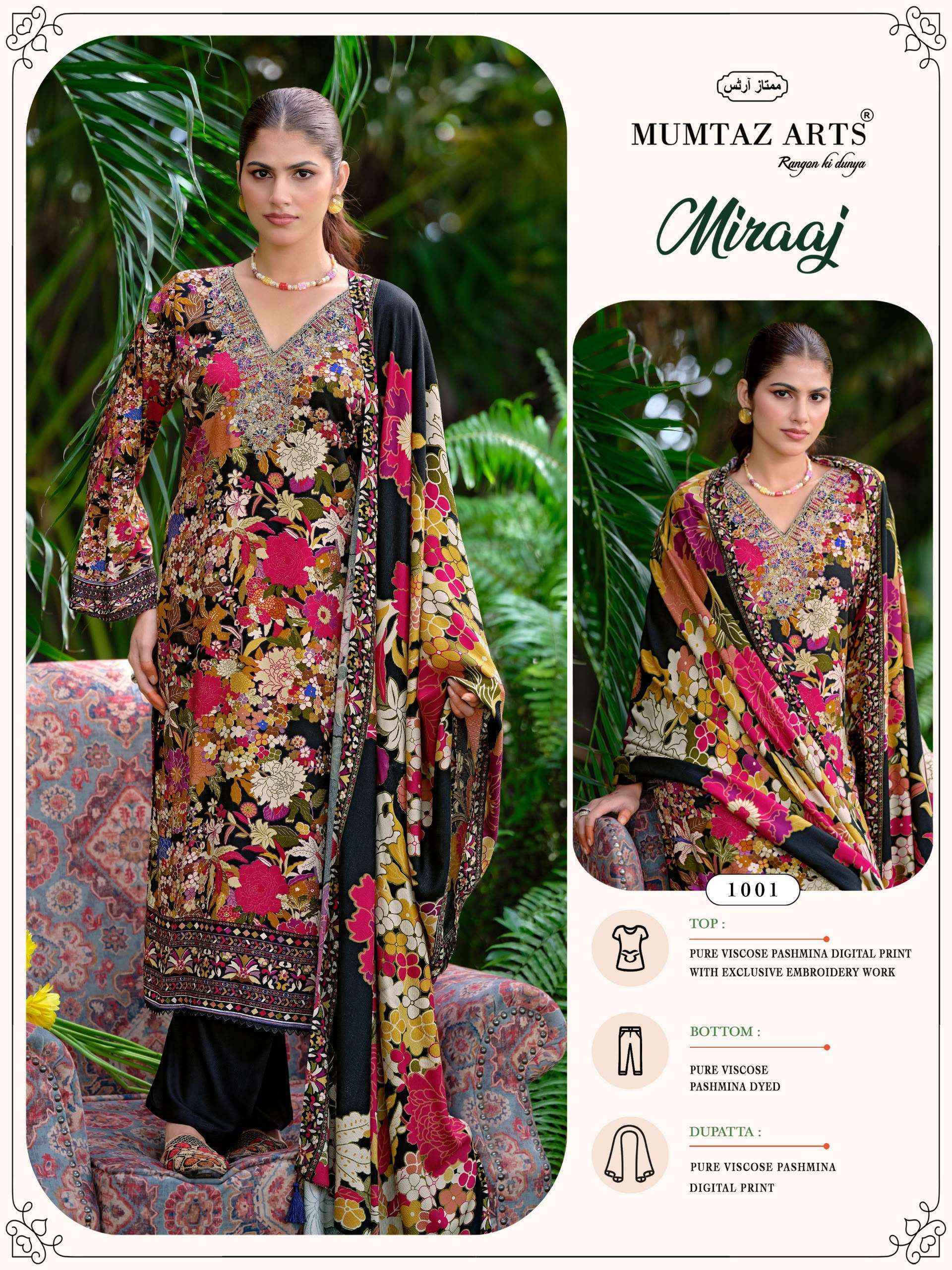 Mumtaz Arts Miraaj Viscose Pashmina Dress Material 4 pcs Catalogue