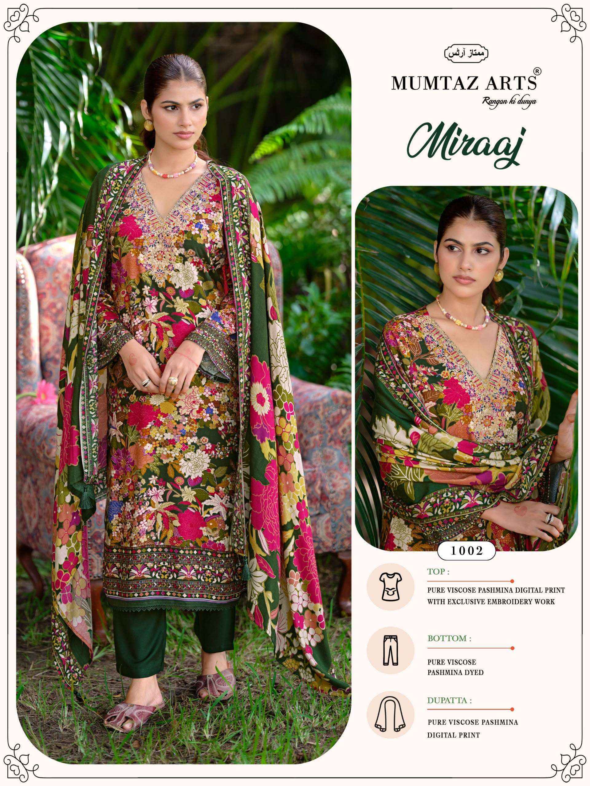 Mumtaz Arts Miraaj Viscose Pashmina Dress Material 4 pcs Catalogue