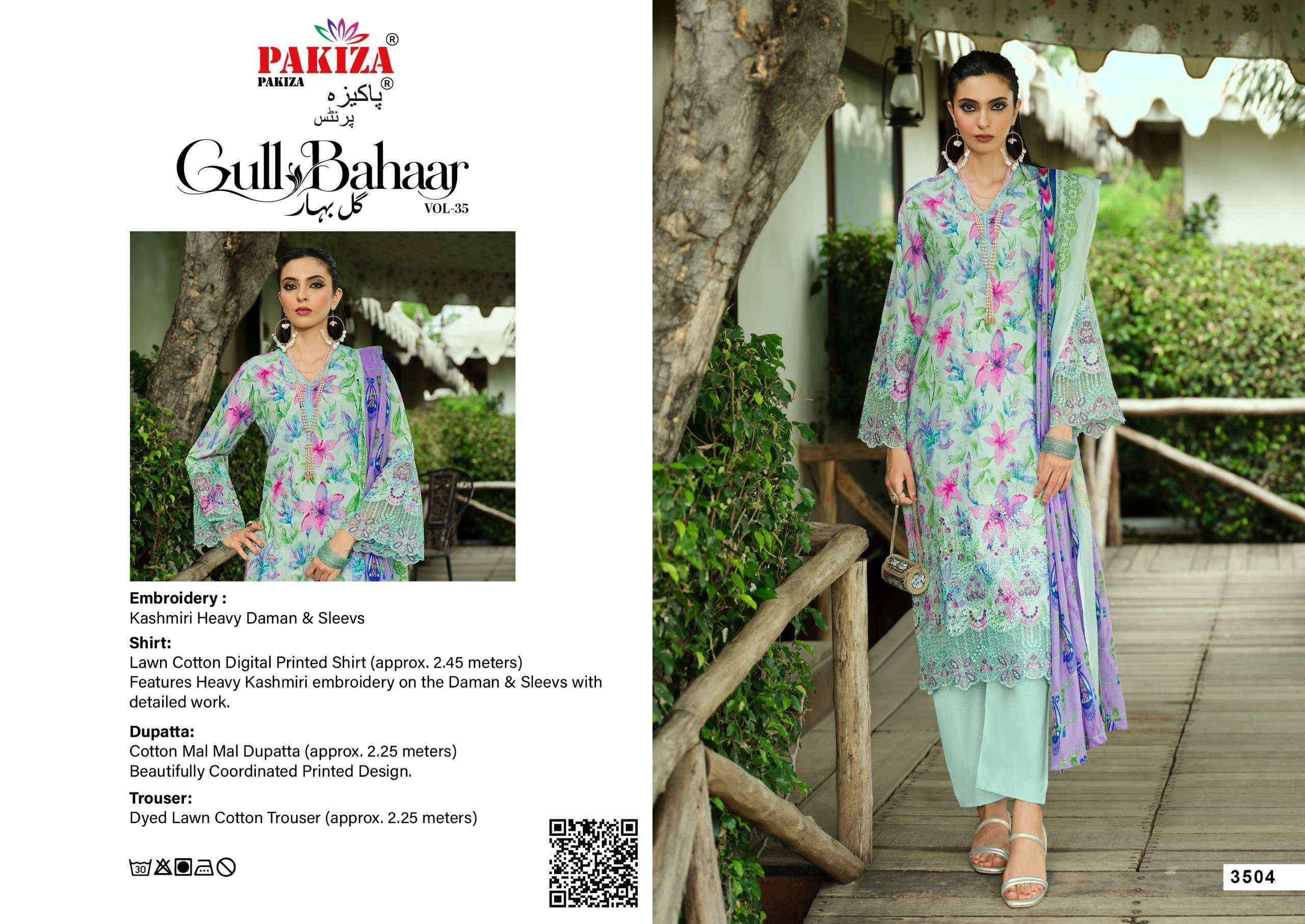 Pakiza Prints Gull Bahaar 35 Lawn Cotton Dress Material 10 pcs Catalogue