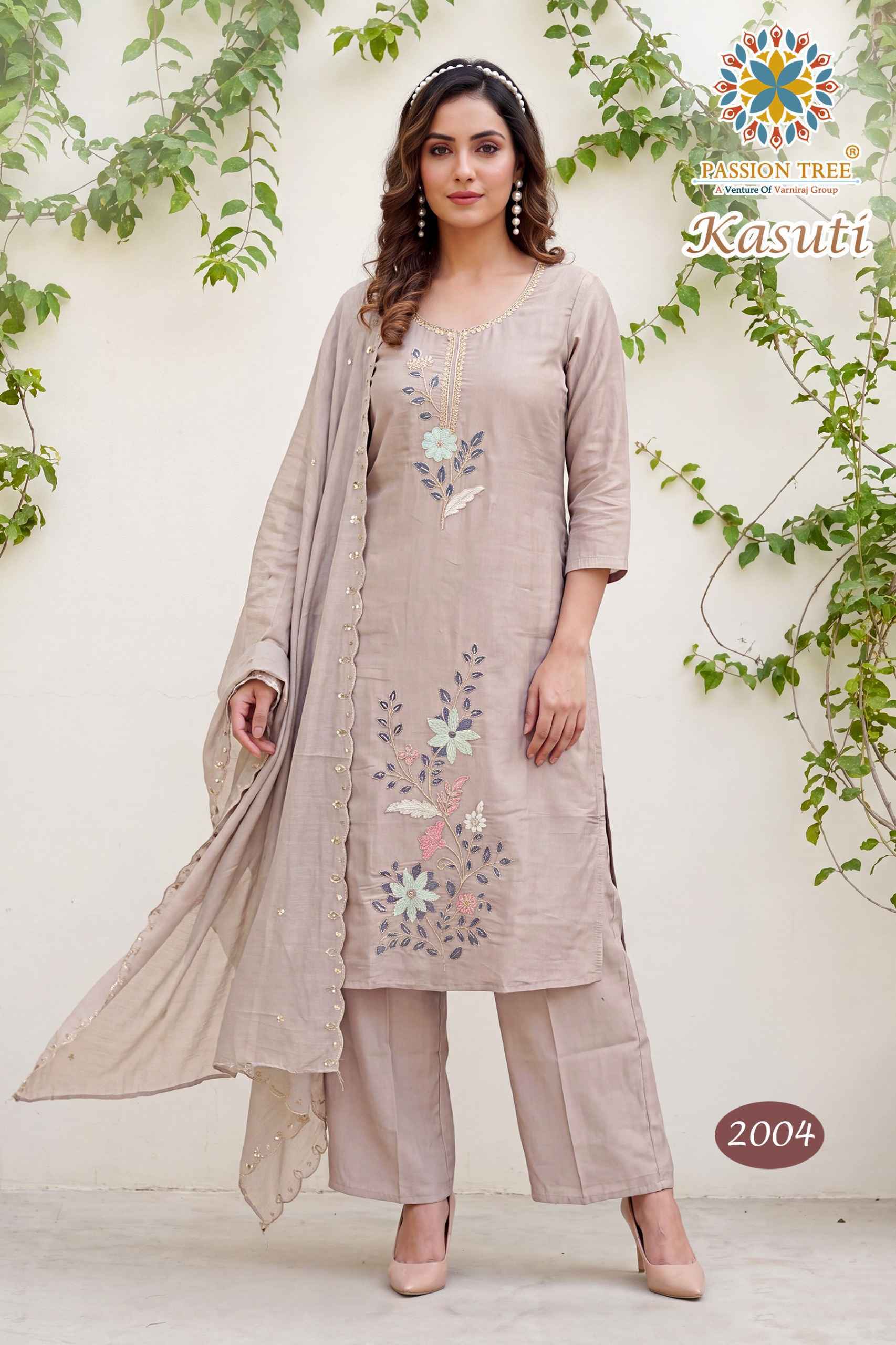 Passion Tree Kasuti Vol 2 Mal Chanderi Kurti Combo 8 pcs Catalogue