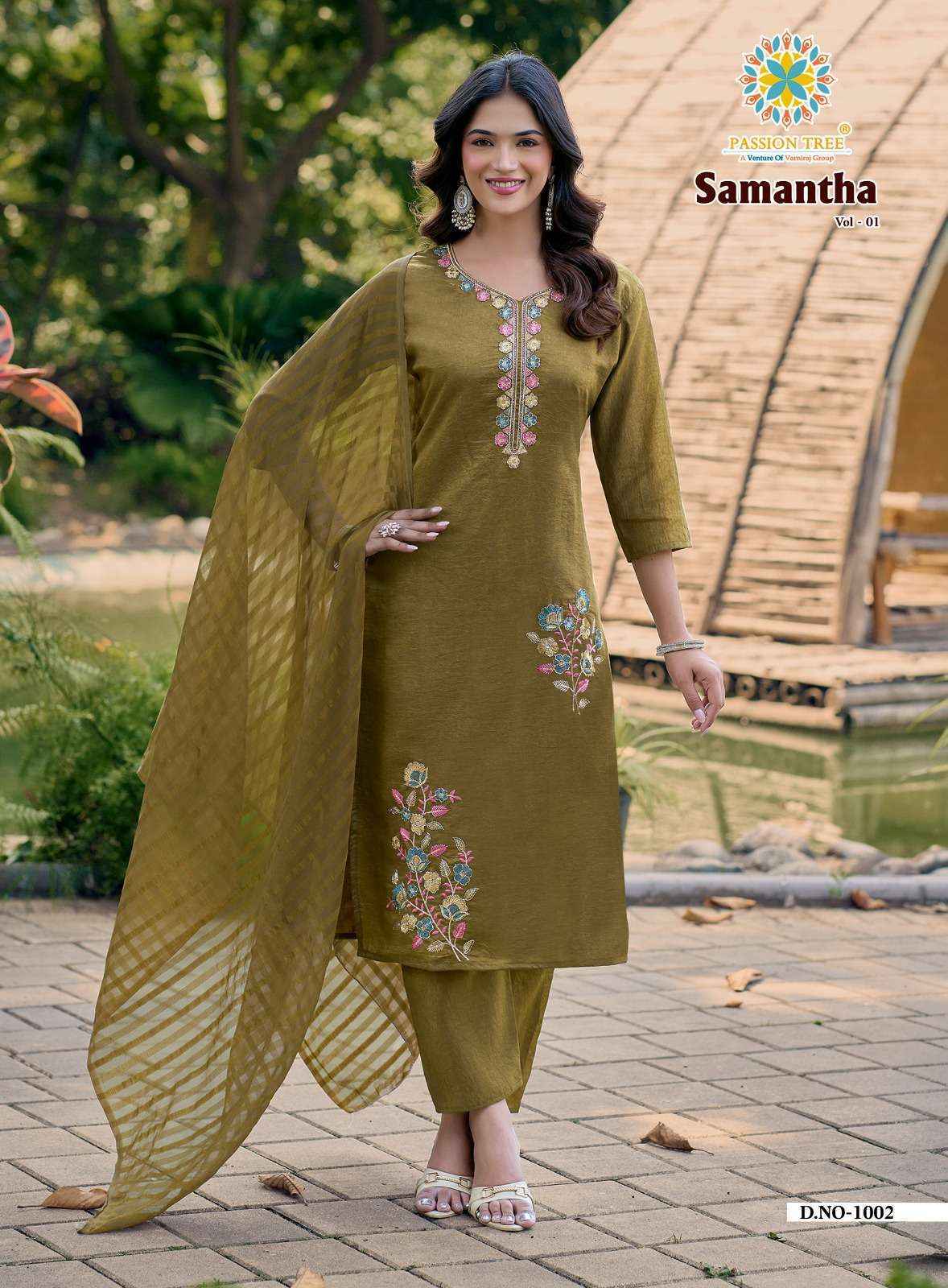 Passion Tree Samantha Vol 1 Roman Silk Kurti Combo 6 pcs Catalogue