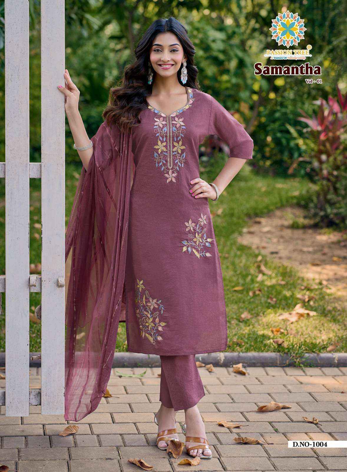Passion Tree Samantha Vol 1 Roman Silk Kurti Combo 6 pcs Catalogue