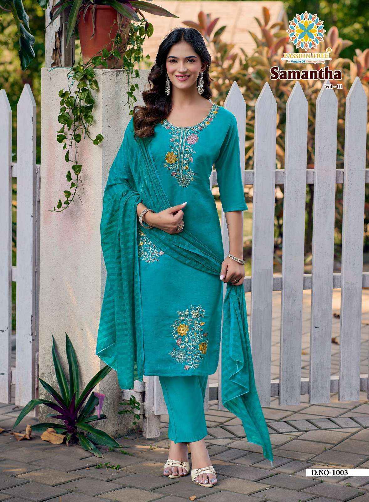 Passion Tree Samantha Vol 1 Roman Silk Kurti Combo 6 pcs Catalogue