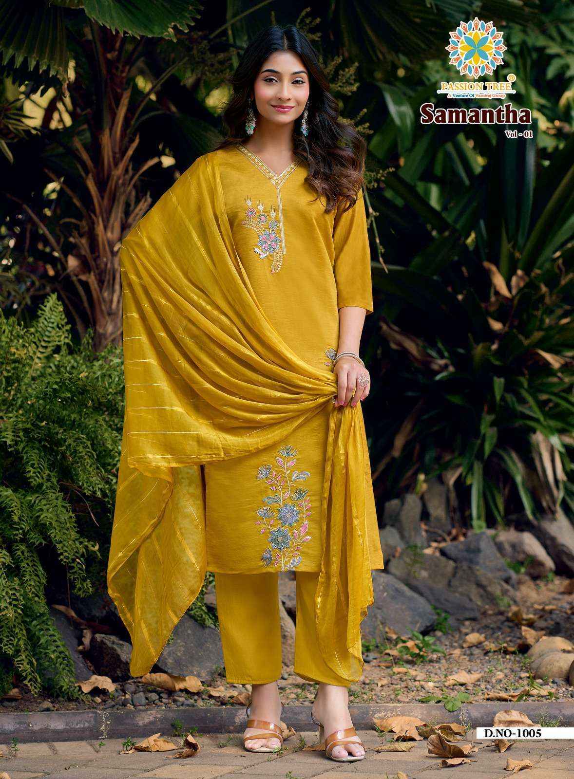 Passion Tree Samantha Vol 1 Roman Silk Kurti Combo 6 pcs Catalogue