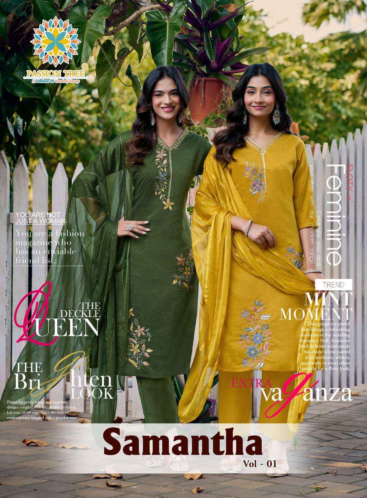 Passion Tree Samantha Vol 1 Roman Silk Kurti Combo 6 pcs Catalogue