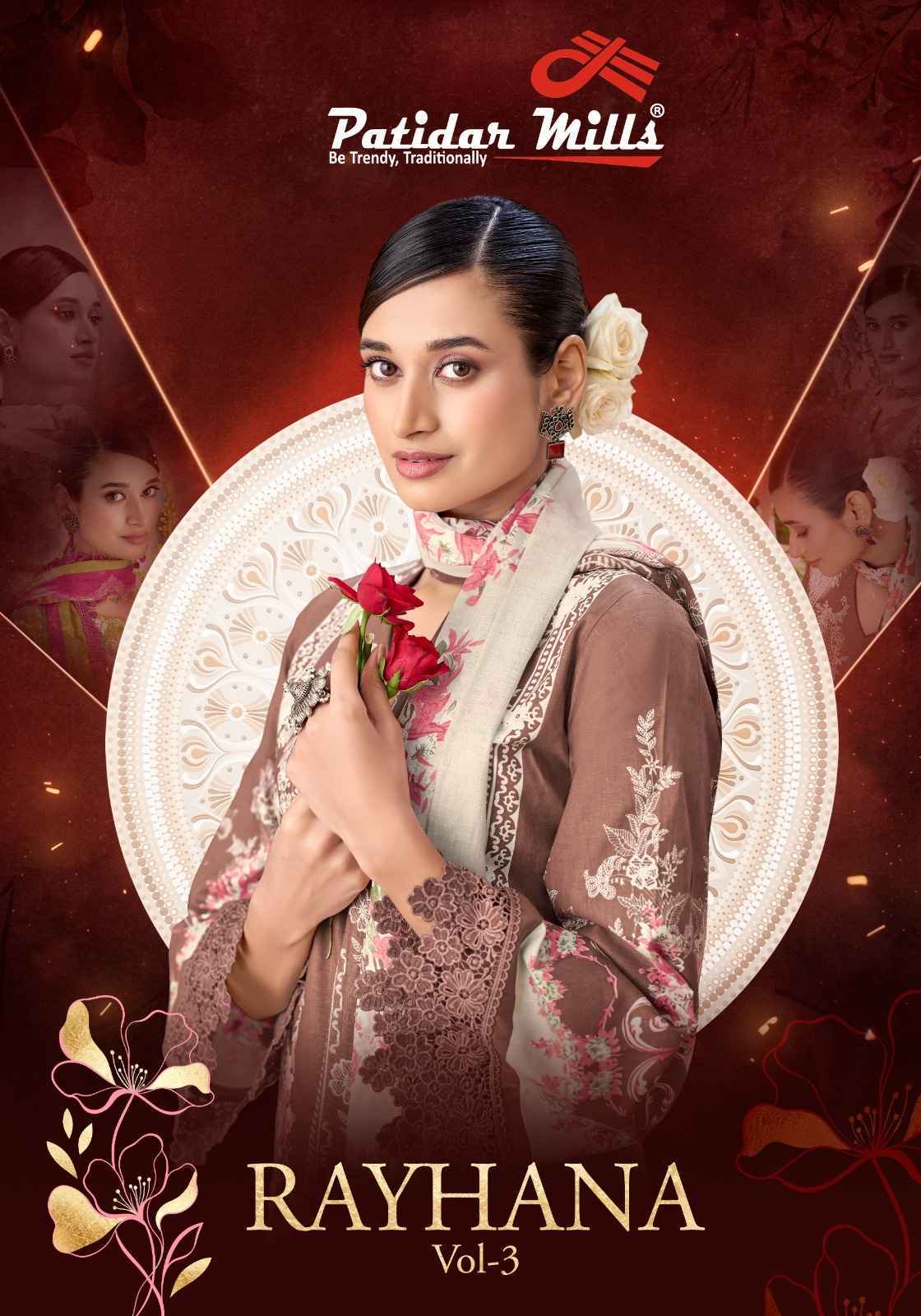 Patidar Mills Rayhana Vol 3 Cotton Dress Material 8 pcs Catalogue