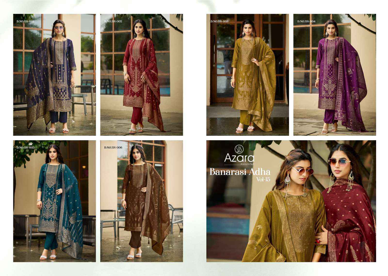Radhika Fashion Azara Banarashi Adah Vol 15 Cotton Dress Material 6 pcs Catalogue