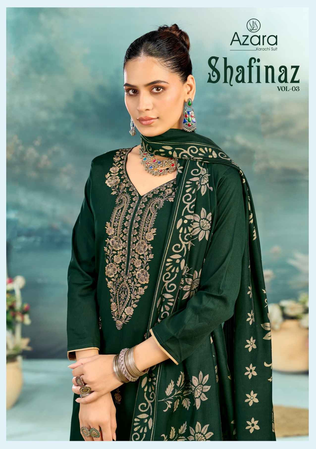 Radhika Fashion Azara Shafinaz Vol 3 Zam Cotton Dress Material 6 pcs Catalogue