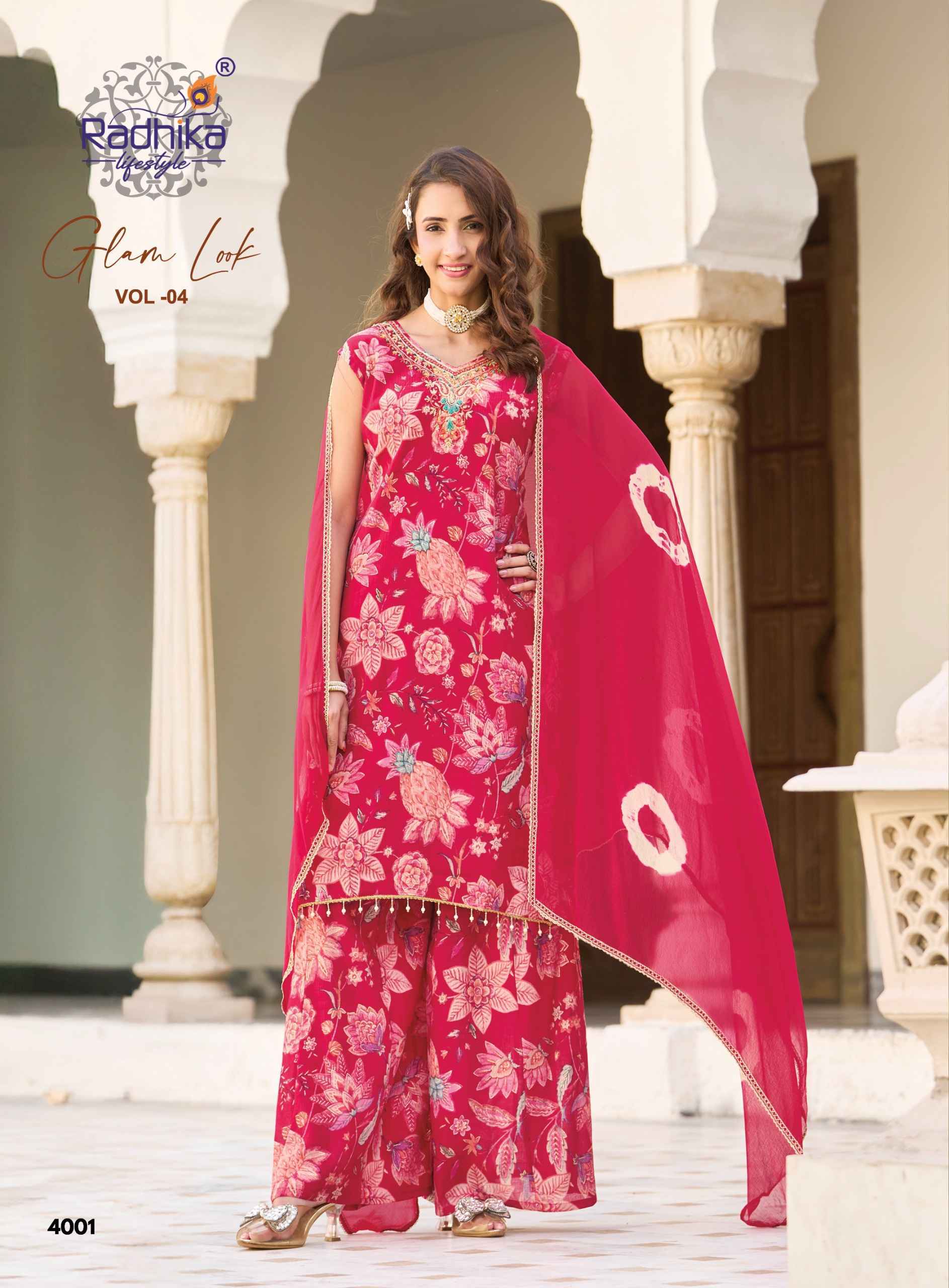 Radhika Lifestyle Glam Look Vol 4 Milano Silk Kurti Combo 6 pcs Catalogue