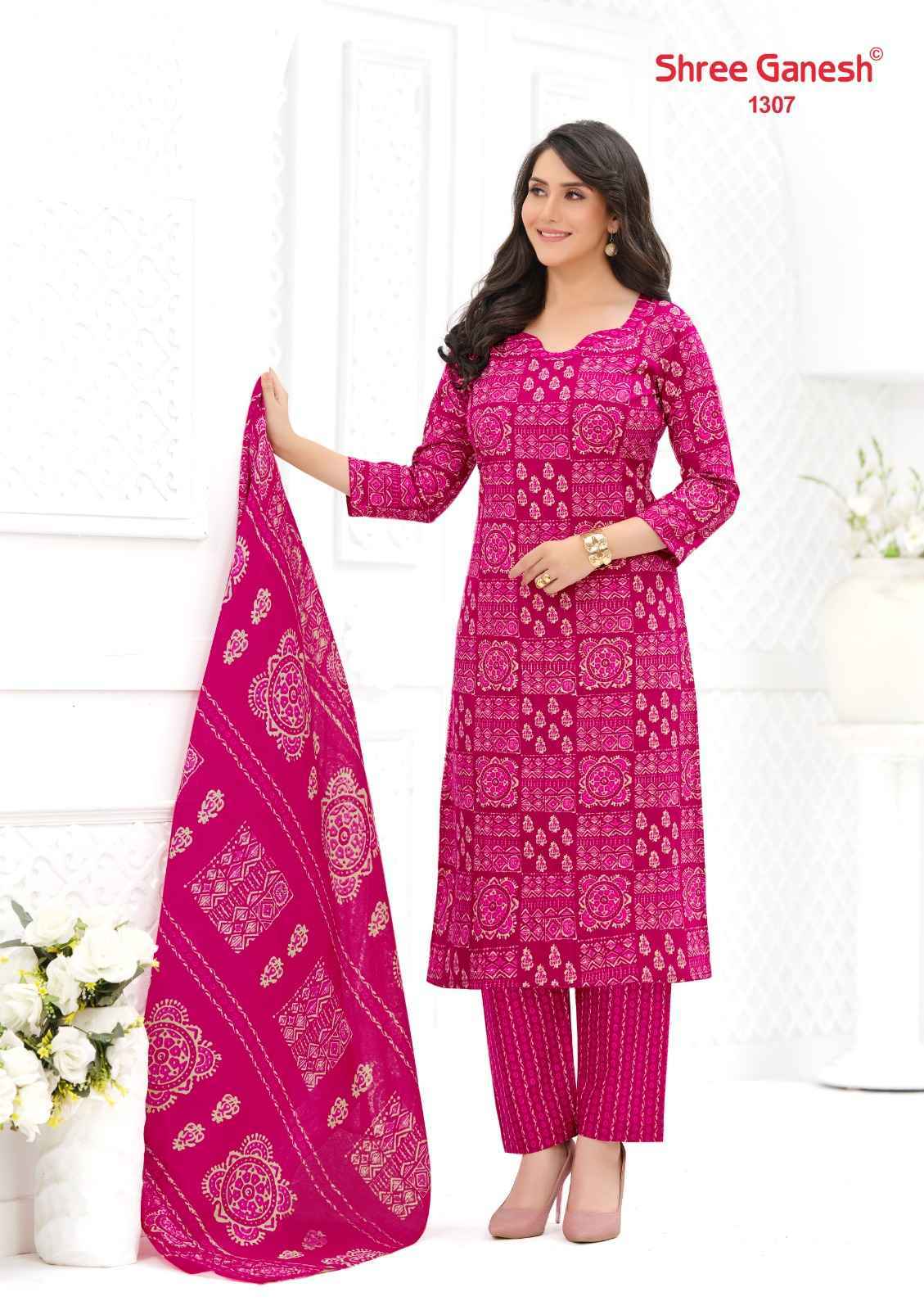 Shree Ganesh Ajrak Vol 3 Readymade Cotton Dress 12 pcs Catalogue